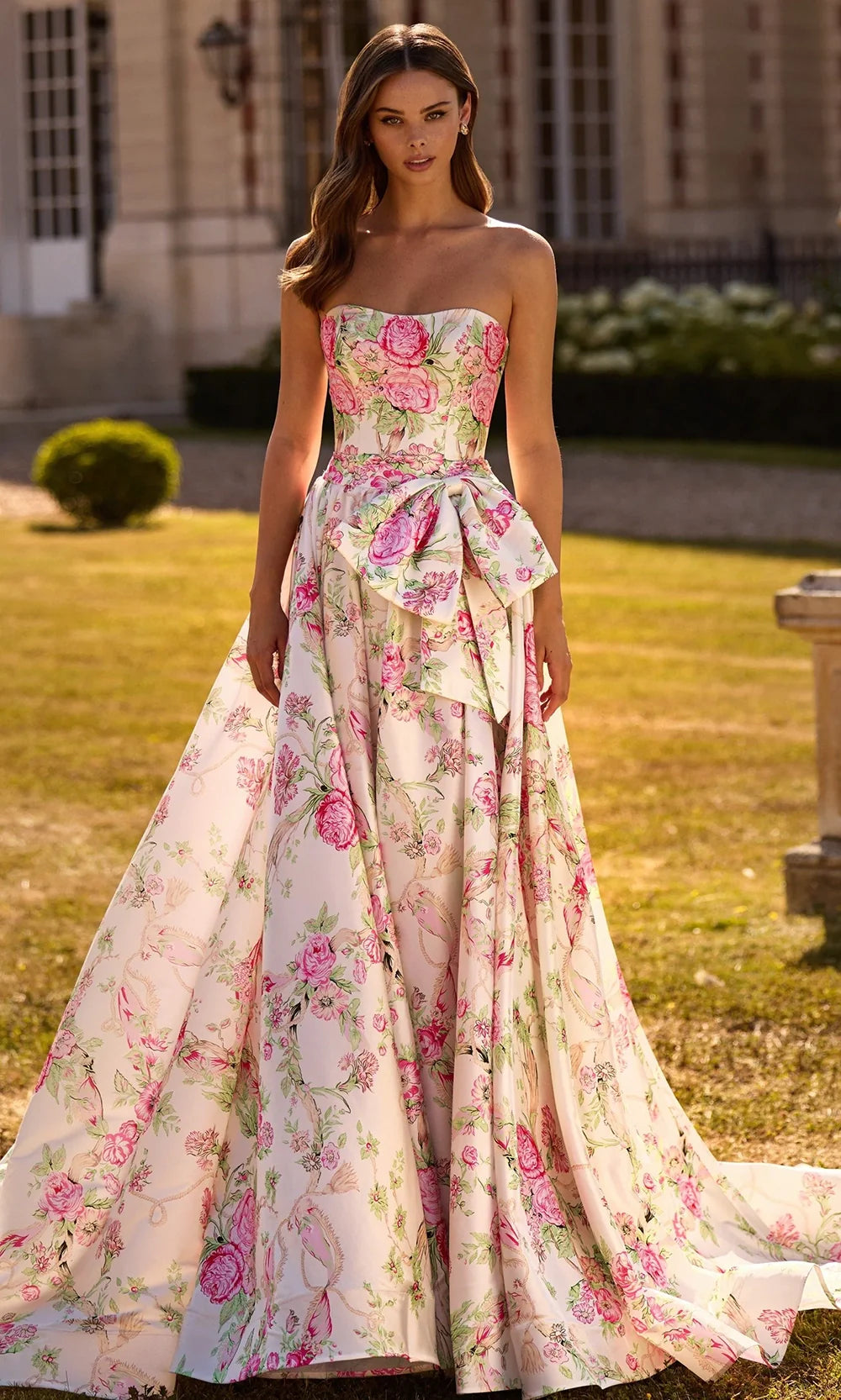 Sherri Hill 57667 - Printed Strapless Full Skirt Gown Prom Dresses