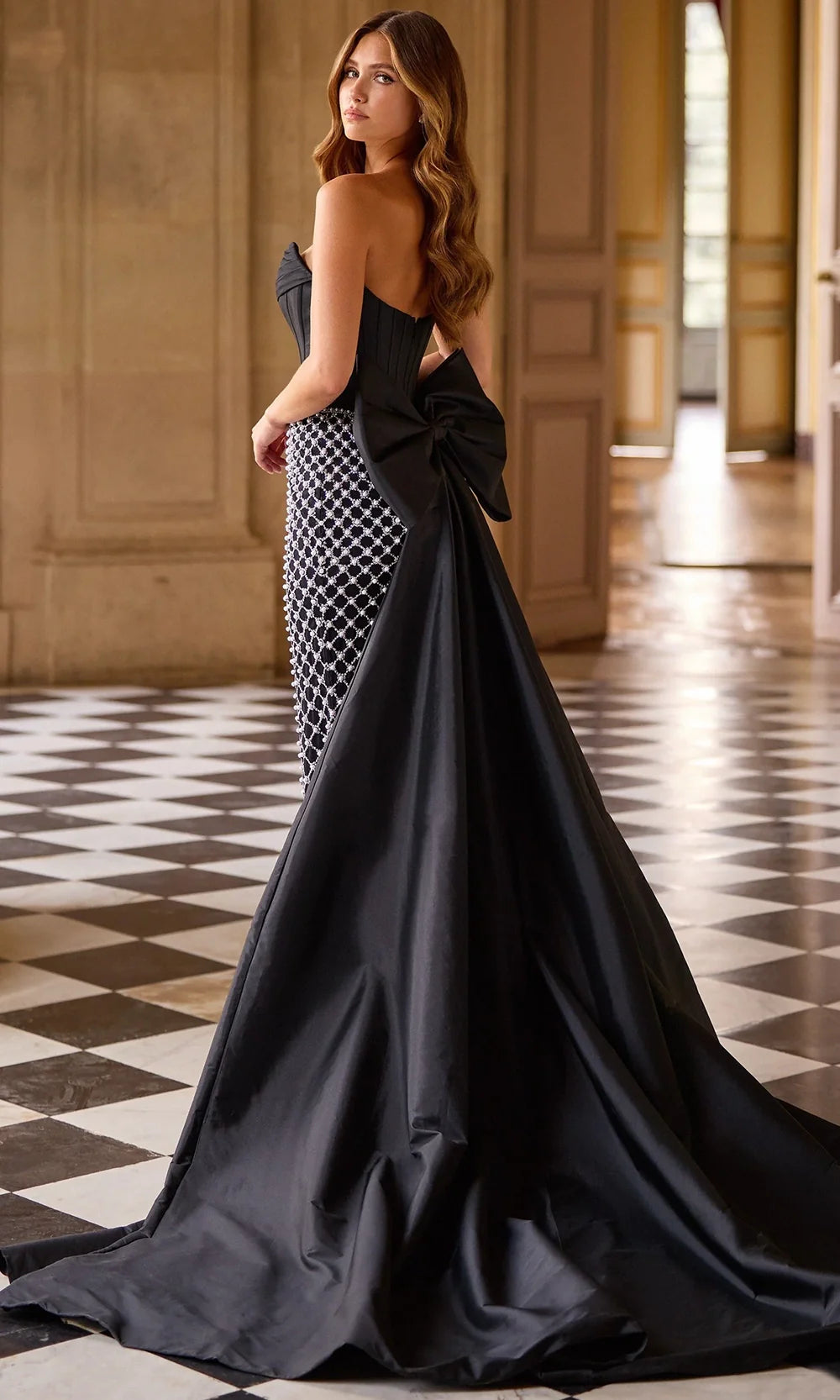 Sherri Hill 57671 - Beaded Pearl Skirt Strapless Long Gown Prom Dresses