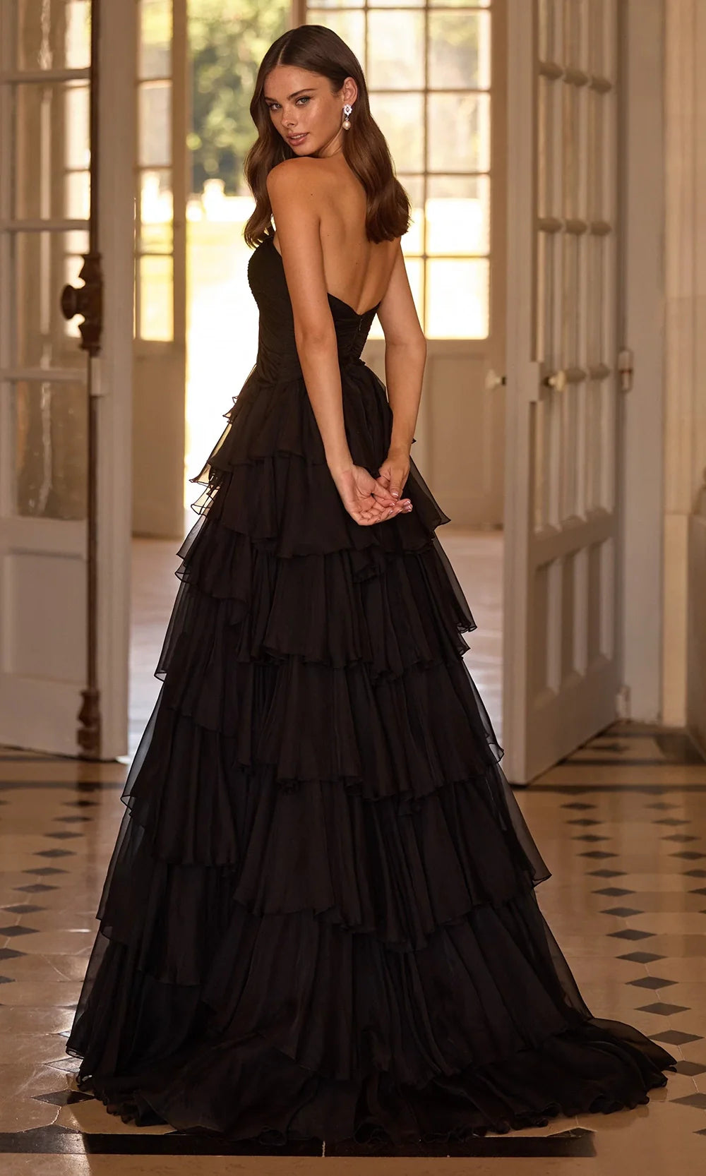 Sherri Hill 57673 - Layered Ruffle Strapless Evening Dress Prom Dresses
