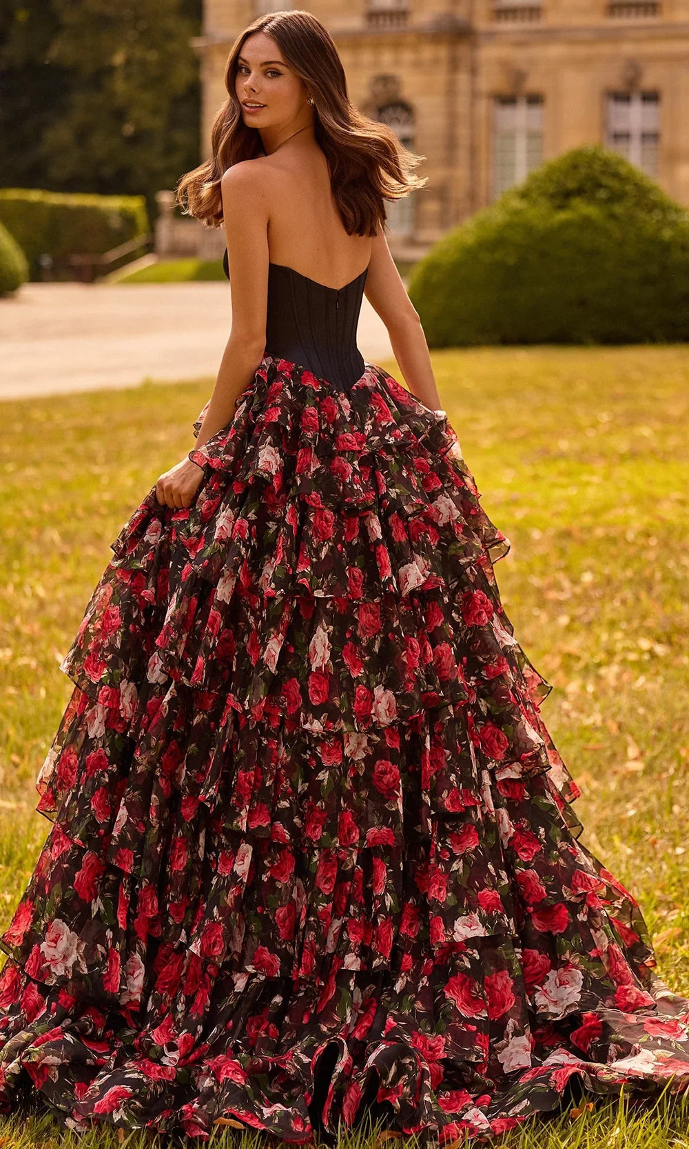 Sherri Hill 57722 - Sweetheart Corset Gown with Floral Skirt Prom Dresses