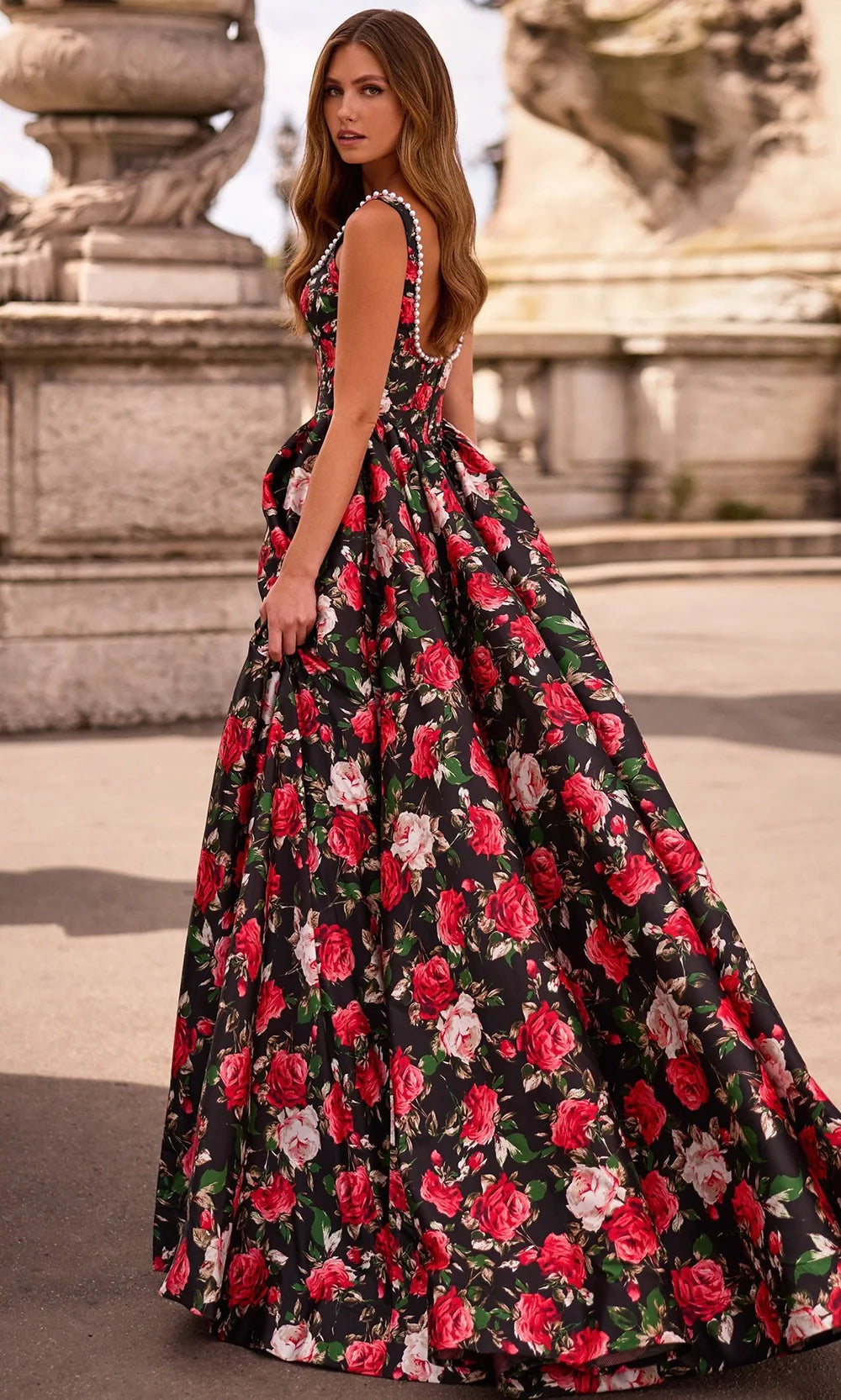 Sherri Hill 57725 - Sleeveless A-Line Gown with Floral Print Prom Dresses