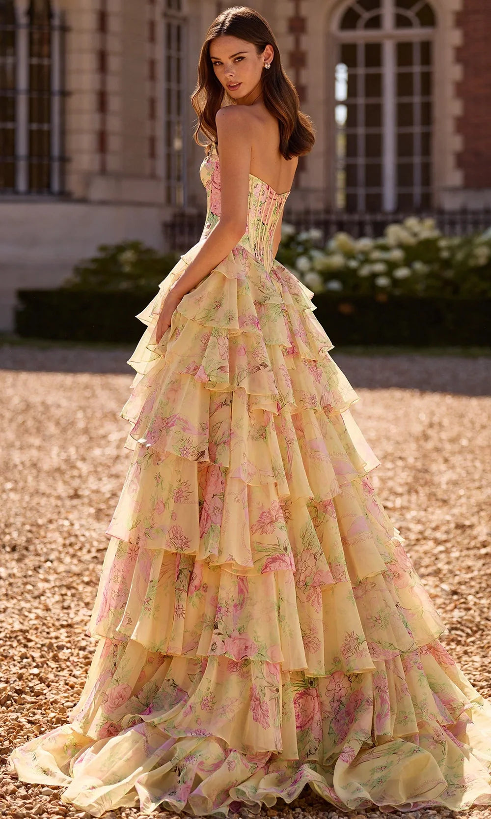 Sherri Hill 57727 - Ruffle A-Line Skirt Floral Prom Gown Prom Dresses