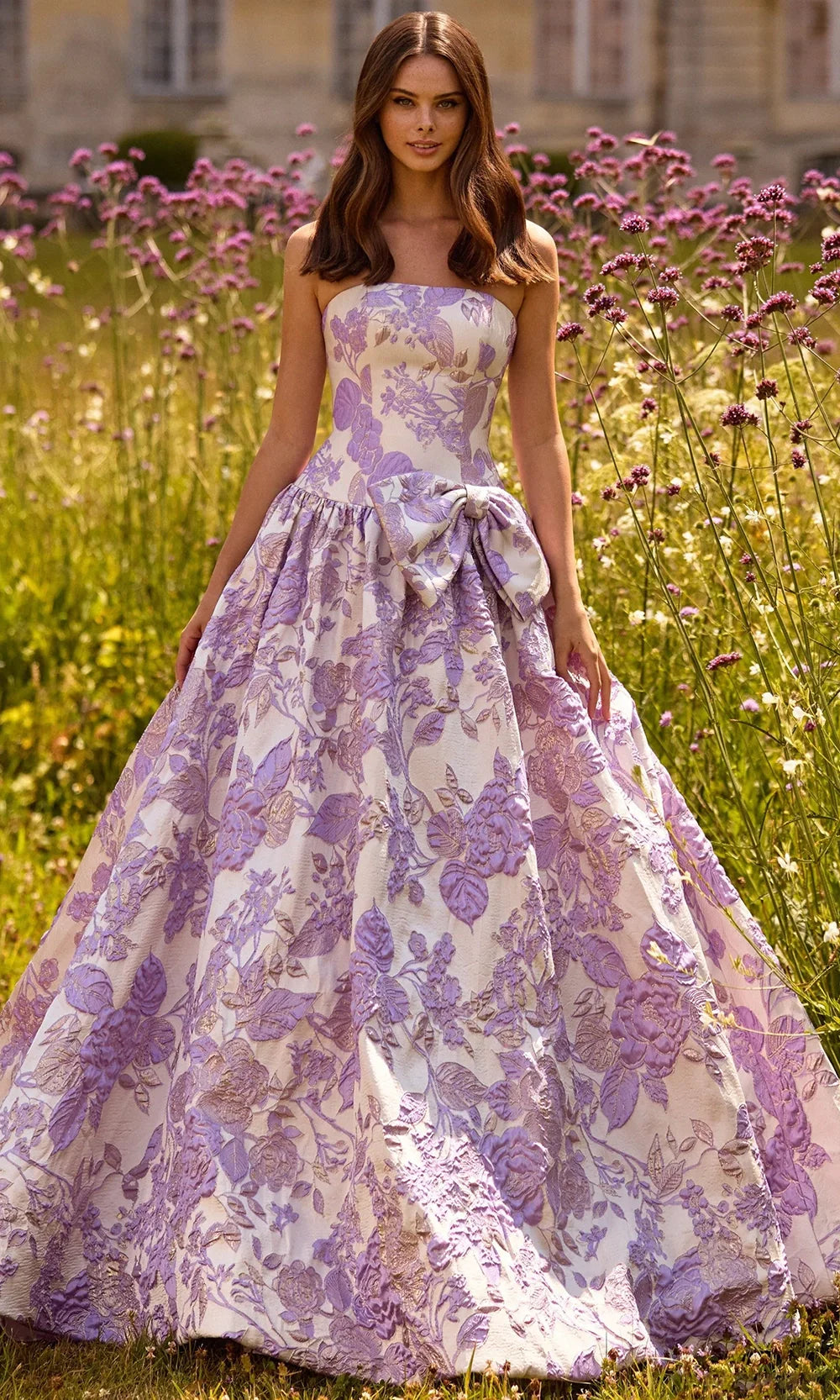 Sherri Hill 57730 - Floral Brocade Drop Waist Ballgown Prom Dresses