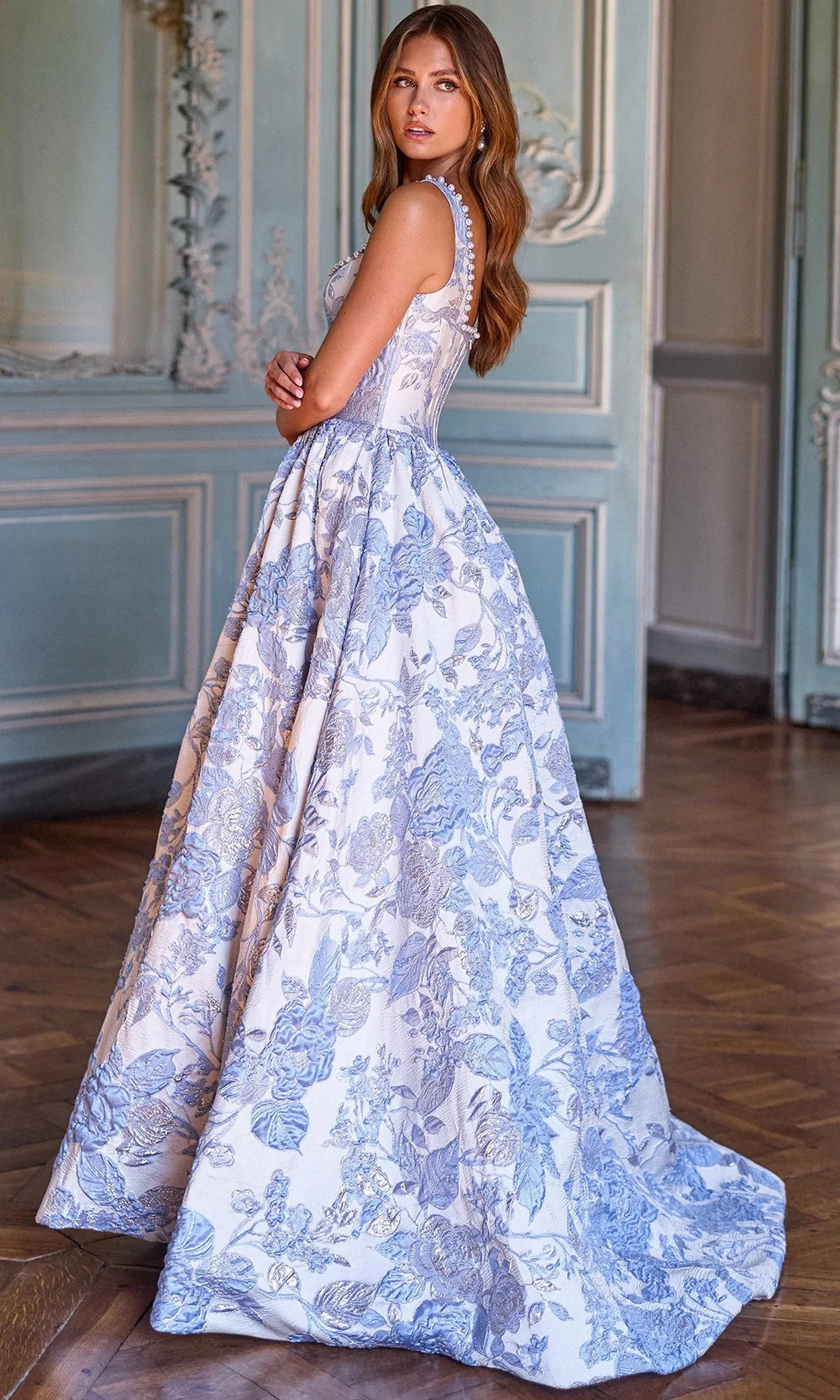 Sherri Hill 57731 - Pearl Accent Scoop Evening Ballgown Prom Dresses