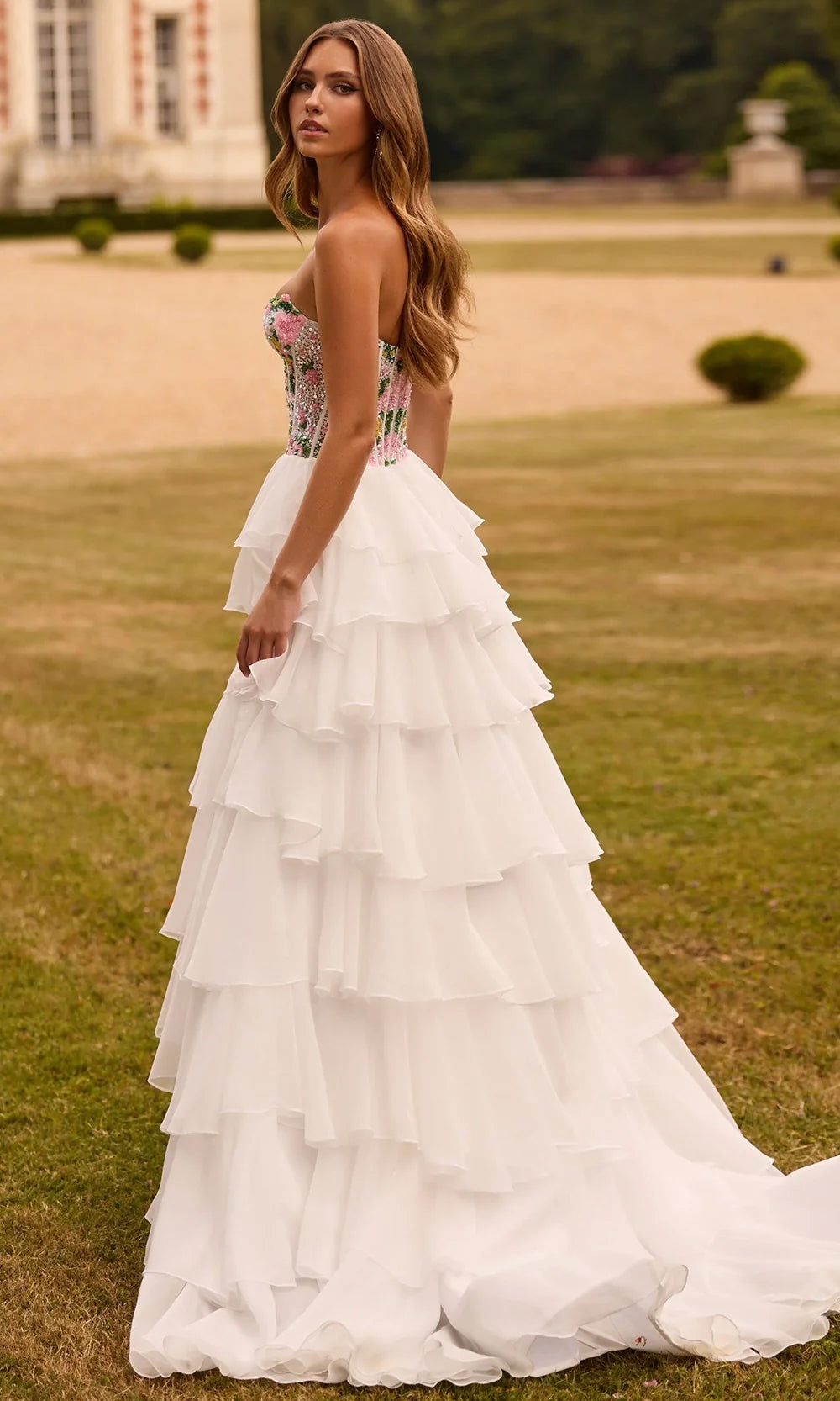 Sherri Hill 57750 - Scoop Neckline Ruffle Chiffon Dress Prom Dresses