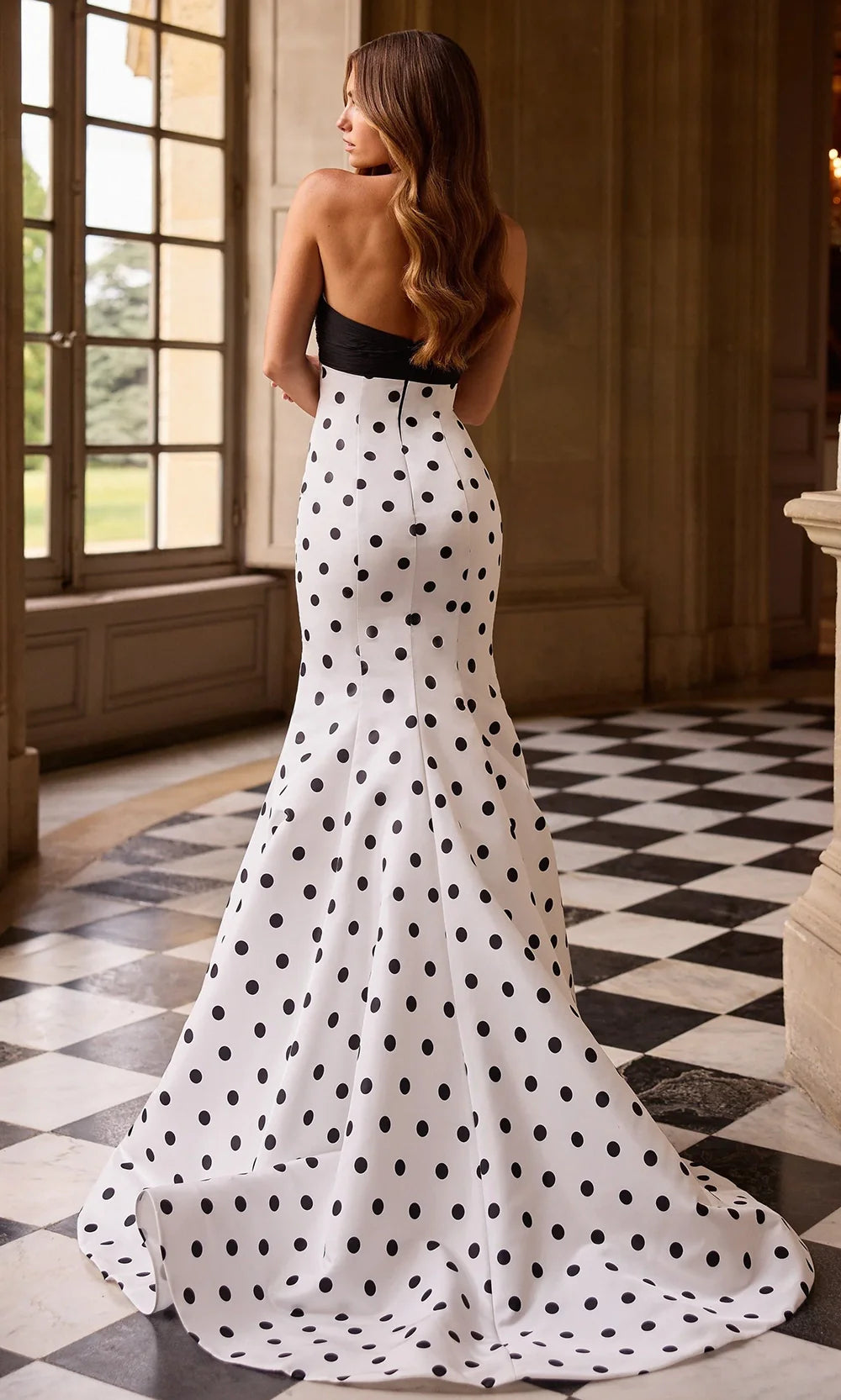 Sherri Hill 57800 - Polka Dot Print Sweetheart Cutout Dress Prom Dresses