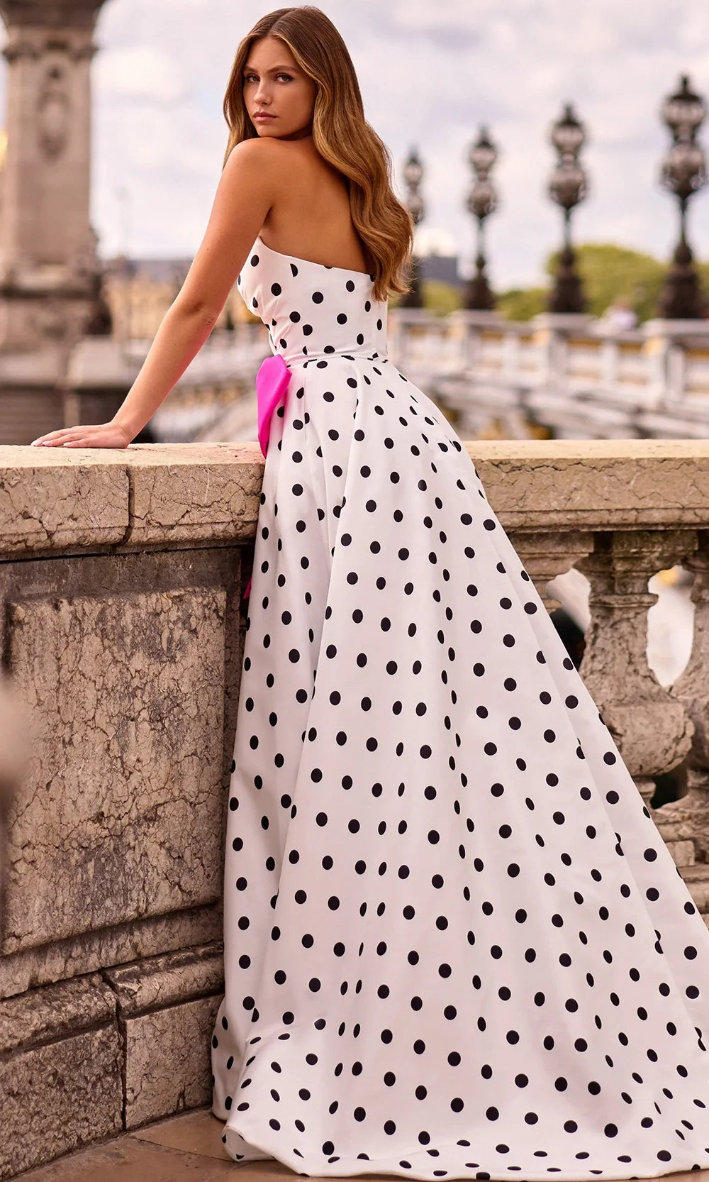 Sherri Hill 57804 - Sweetheart Long Gown with Polka Dot Print Prom Dresses