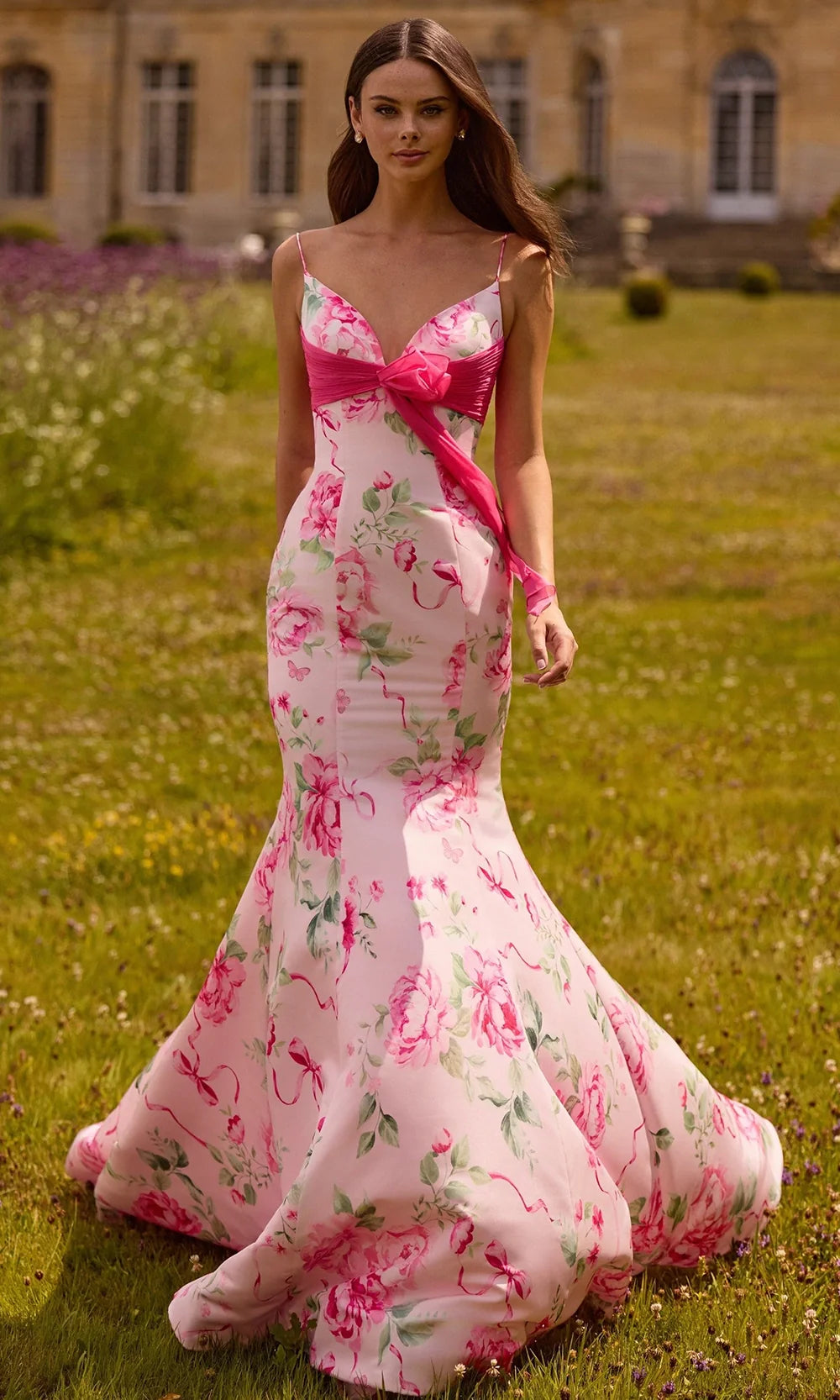 Sherri Hill 57834 - Spaghetti Strap Floral Mermaid Dress Prom Dresses