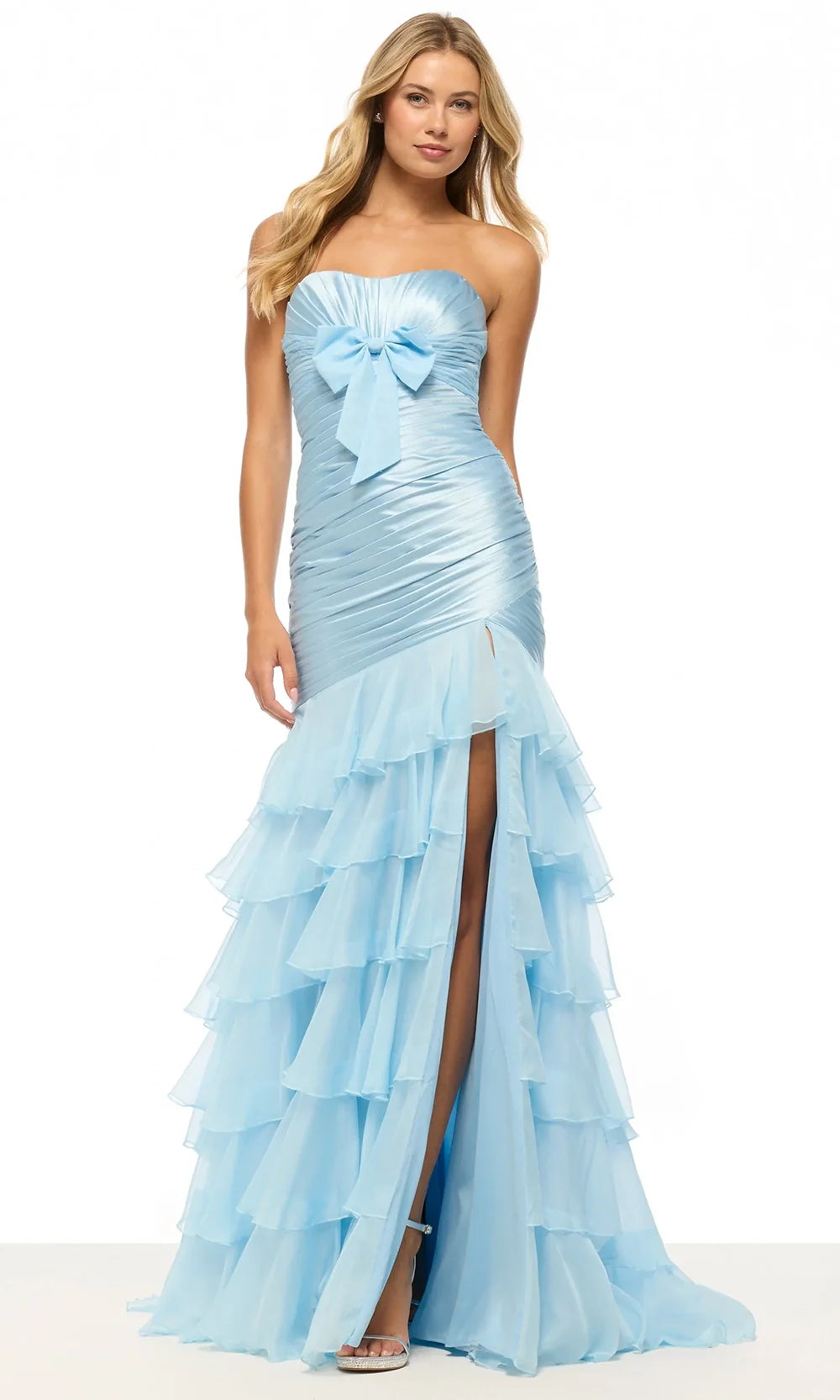 Sherri Hill 57884 - Strapless Ruched Dress with Layered Ruffle Skirt Prom Dresses