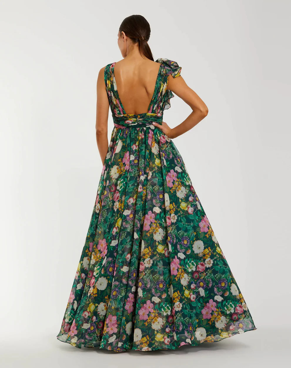 Mac Duggal 68947 - Floral Print A-Line Evening Gown