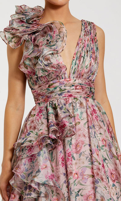 Mac Duggal 68947 - Floral Print A-Line Evening Gown Prom Dresses