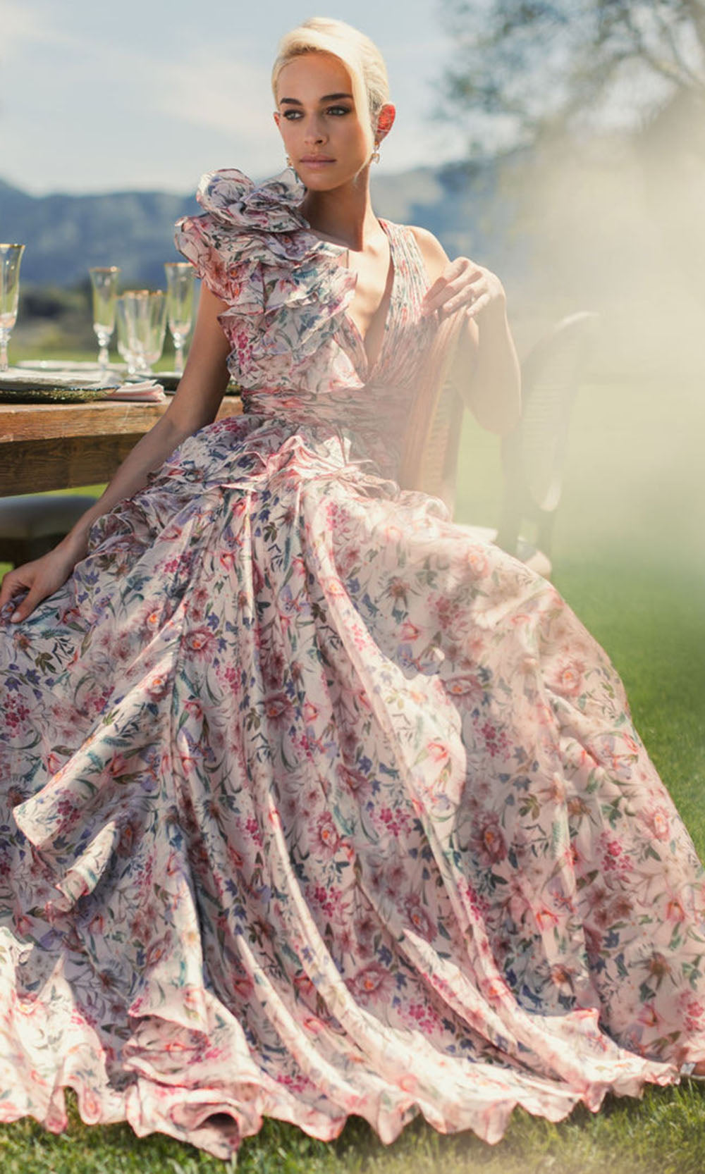 Mac Duggal 68947 - Floral Print A-Line Evening Gown Prom Dresses