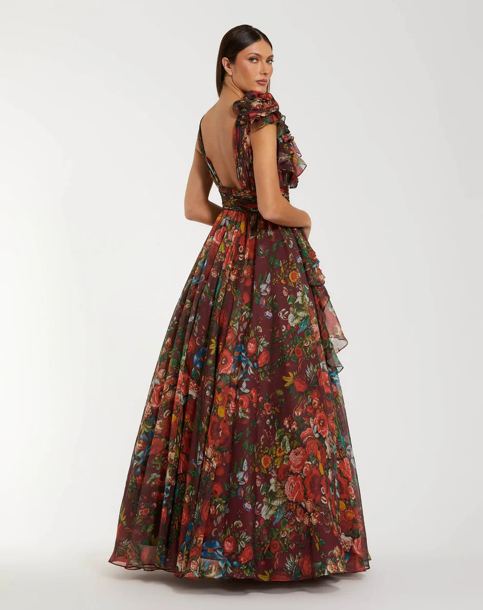 Mac Duggal 68947 - Floral Print A-Line Evening Gown