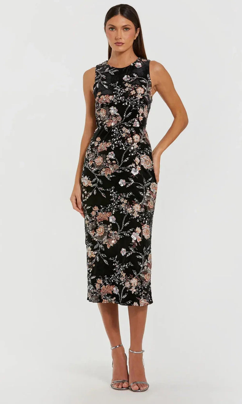 Mac Duggal 68958 - Jewel Neck Floral Embroidered Dress Cocktail Dresses