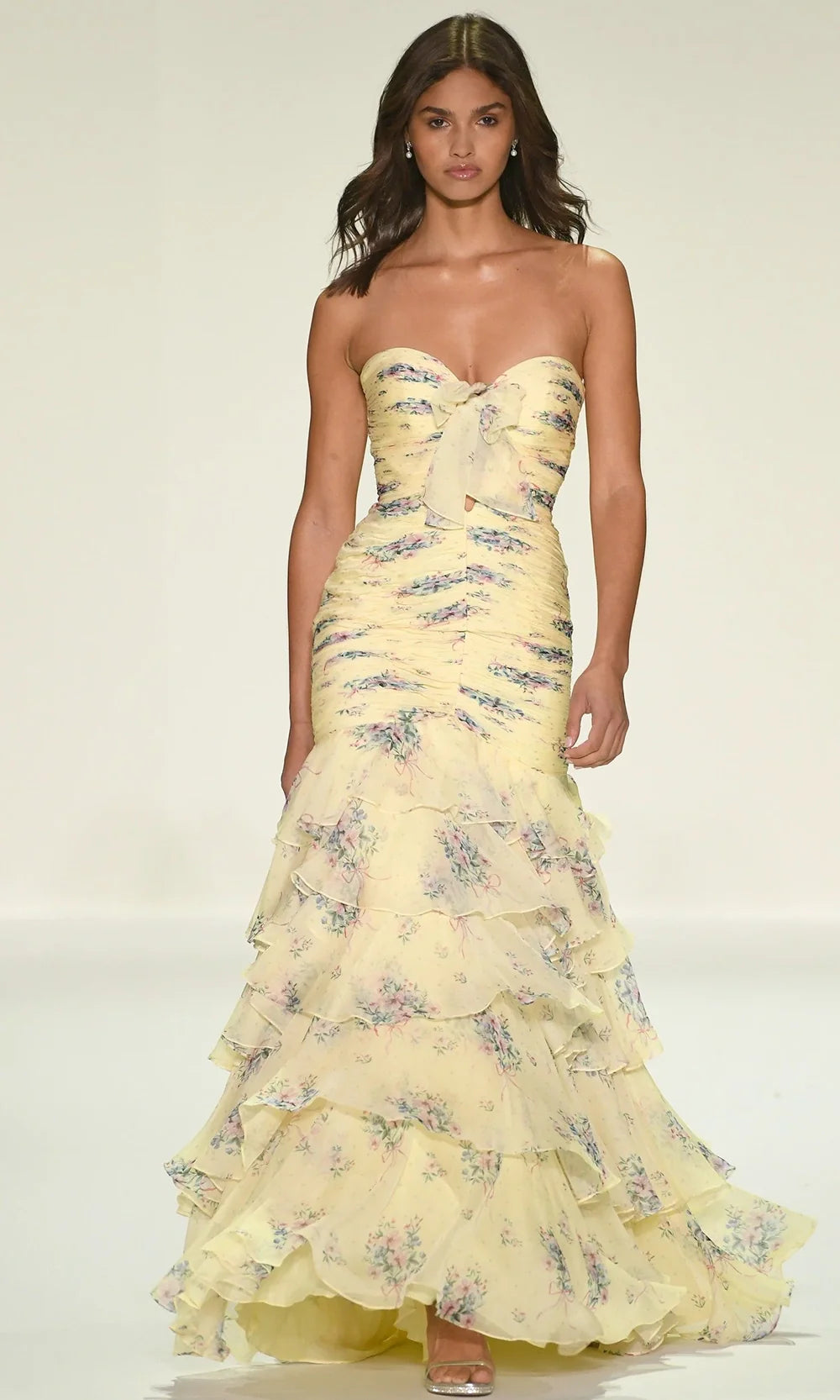 Sherri Hill 57865 - Ruched Bodice Floral Mermaid Gown Prom Dresses