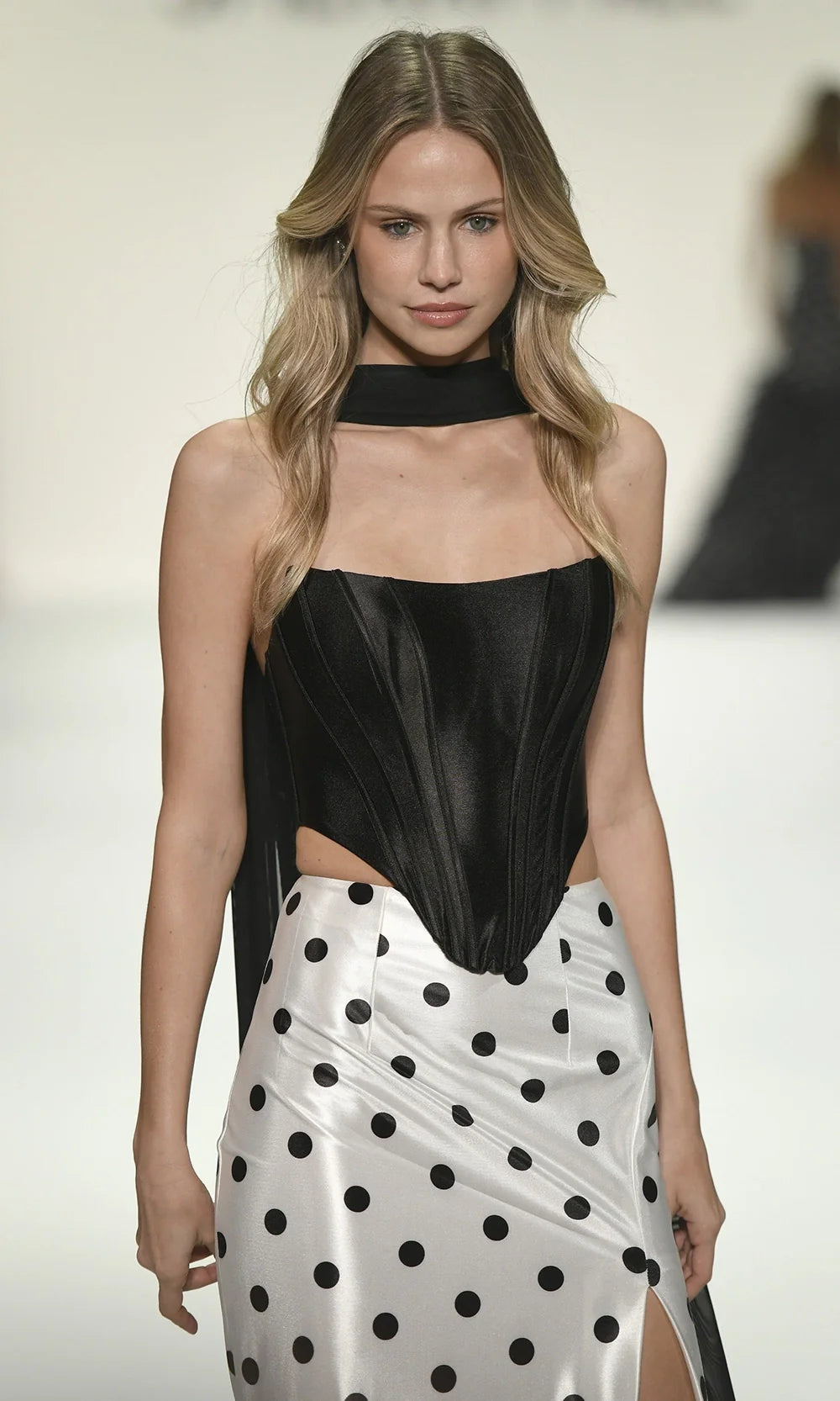 Sherri Hill 57987 - Two Piece Sheath Gown with Polka Dot Detail Prom Dresses