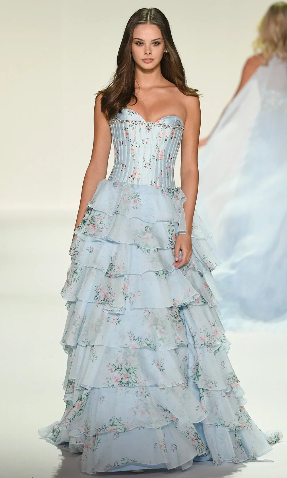 Sherri Hill 57913 - Sweetheart Ruffle Floral Print Gown Ball Gowns