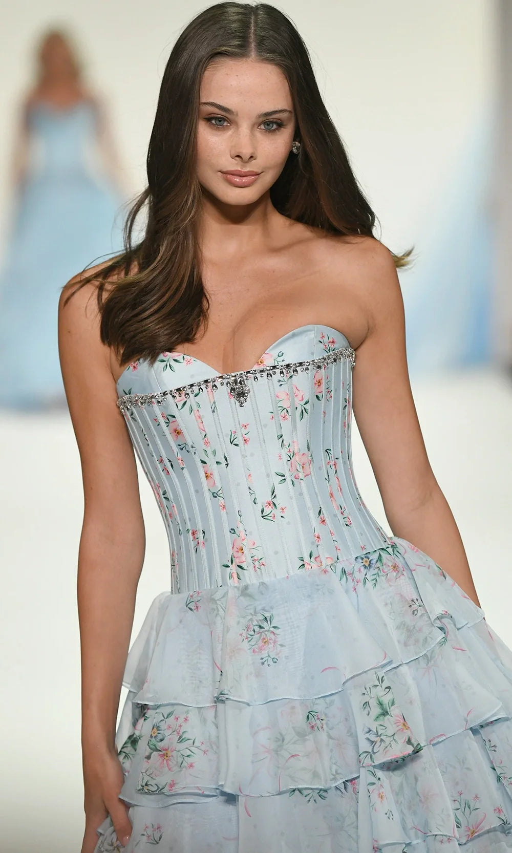 Sherri Hill 57913 - Sweetheart Ruffle Floral Print Gown Ball Gowns