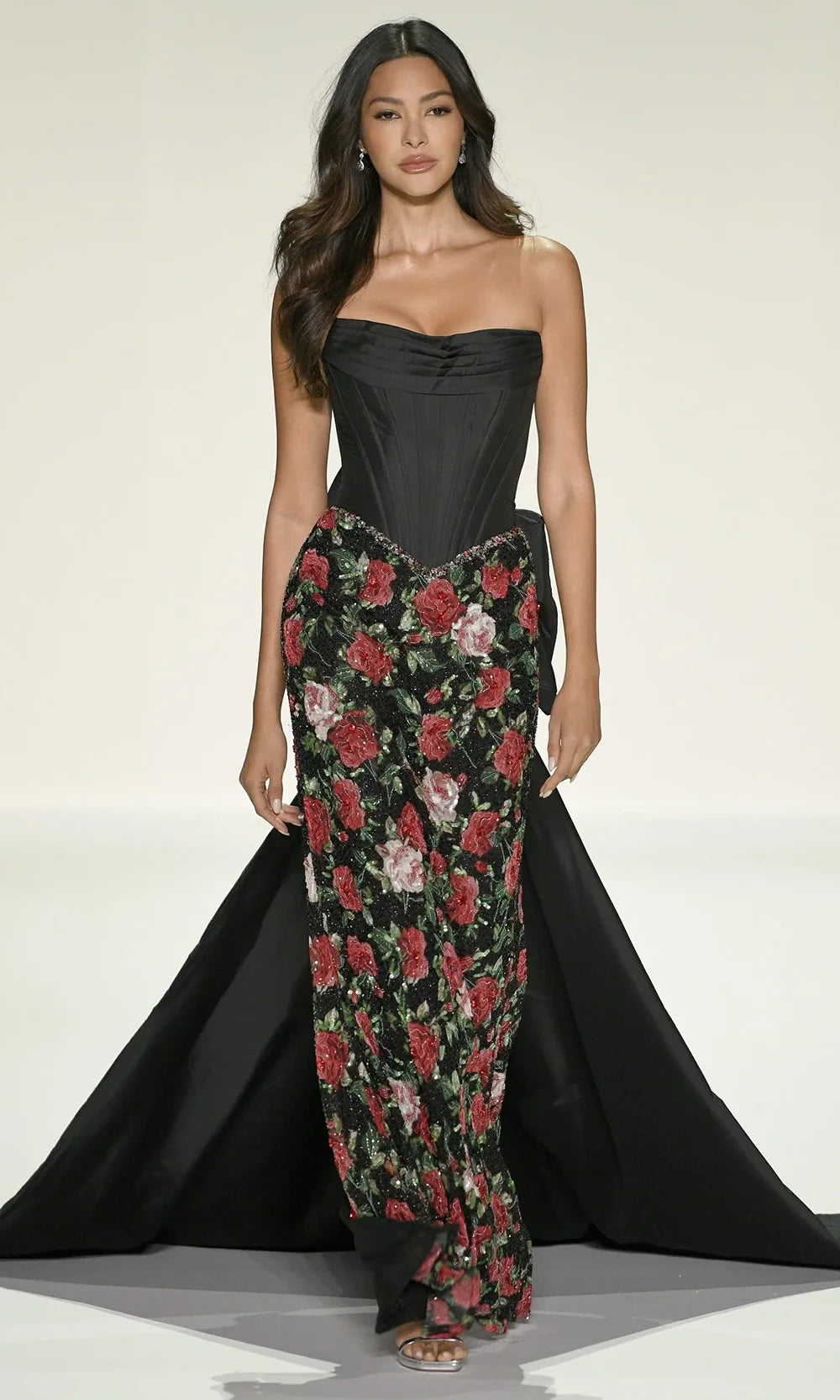 Sherri Hill 67204 - Corset Floral Pattern Column Gown Formal Gowns