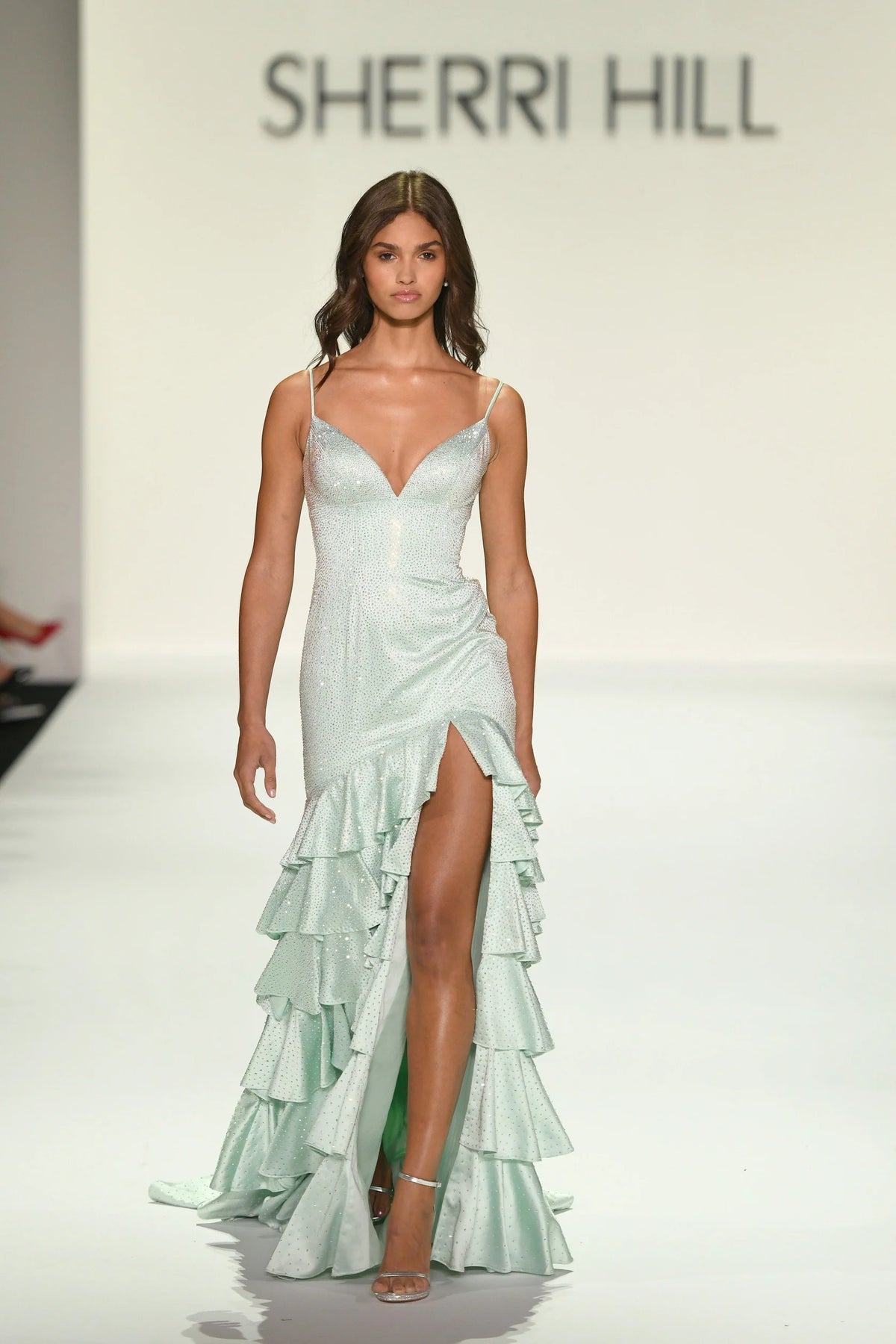 Sherri Hill 56529 - Elegant Tiered Ruffle Trumpet Gown