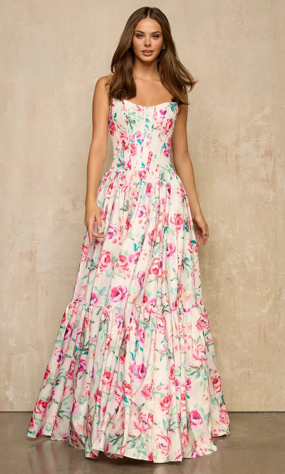 Sherri Hill 57948 - Floral Print Lace-Up Back Ballgown Ball Gowns