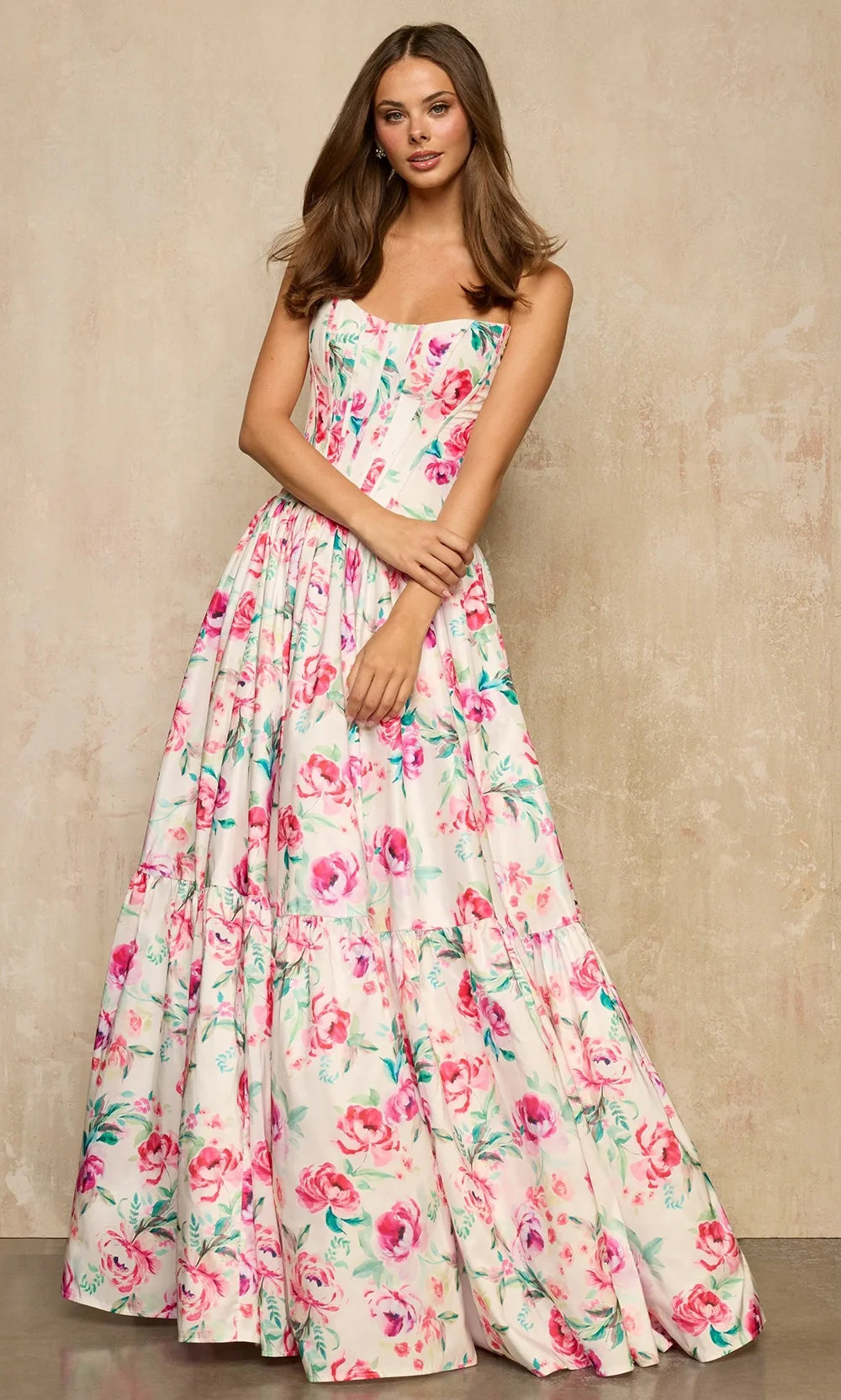 Sherri Hill 57948 - Floral Print Lace-Up Back Ballgown Ball Gowns