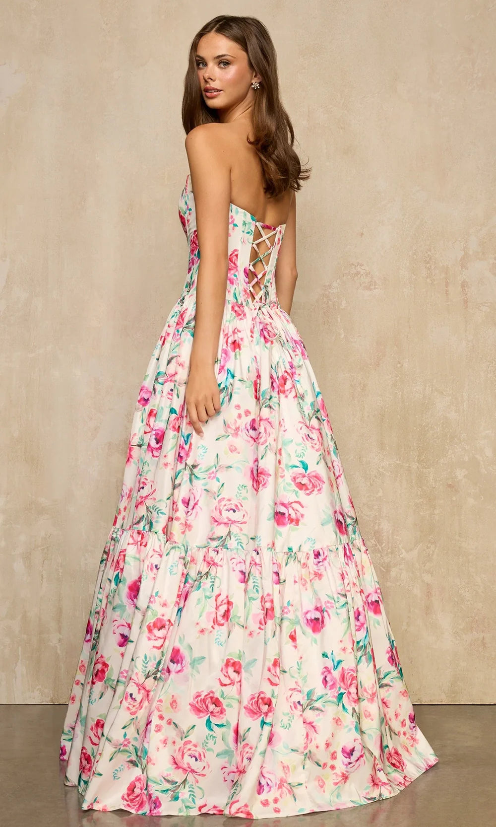 Sherri Hill 57948 - Floral Print Lace-Up Back Ballgown Ball Gowns