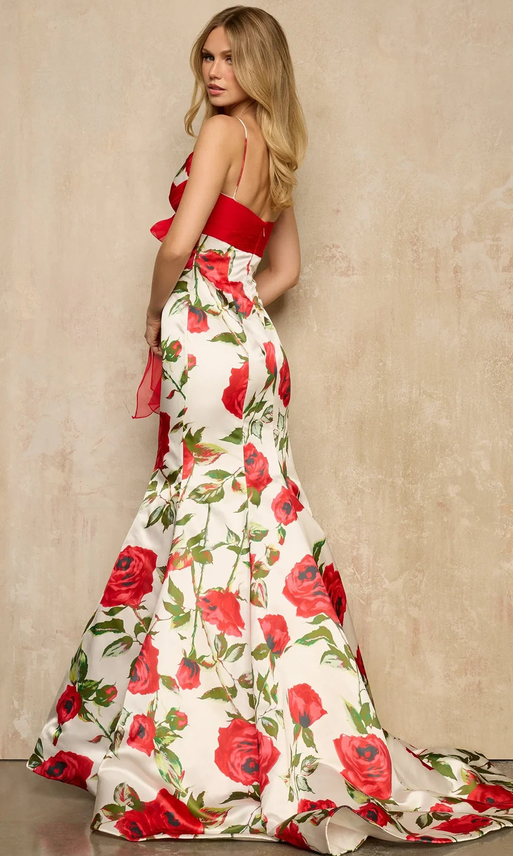 Sherri Hill 57818 - Ruched Detail Floral Mermaid Dress Prom Dresses