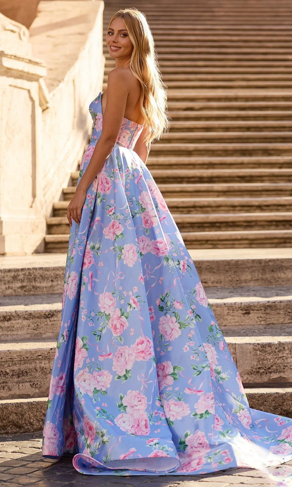 Sherri Hill 57880 - Floral Patterned A-Line Gown with Pockets Prom Dresses