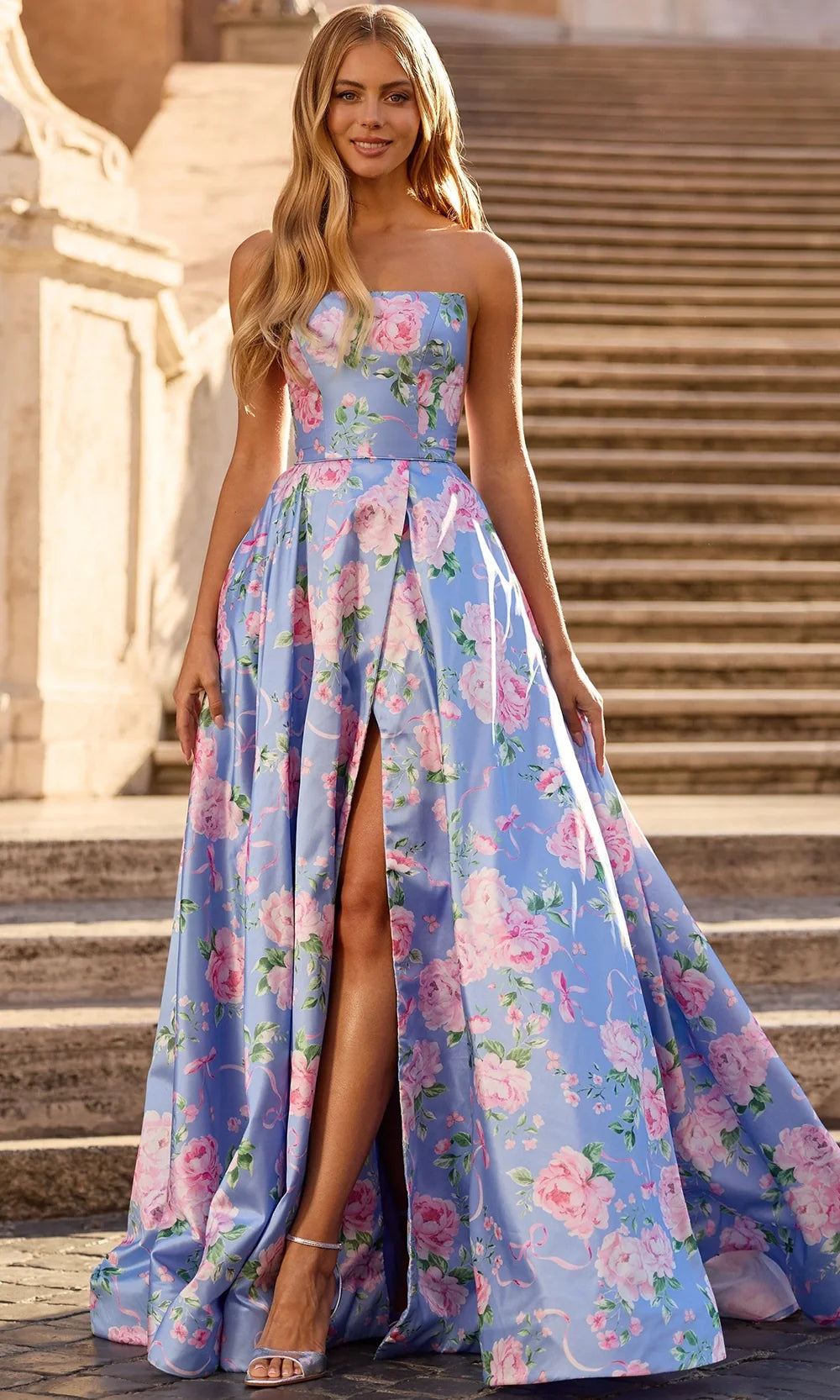 Sherri Hill 57880 - Floral Patterned A-Line Gown with Pockets Prom Dresses