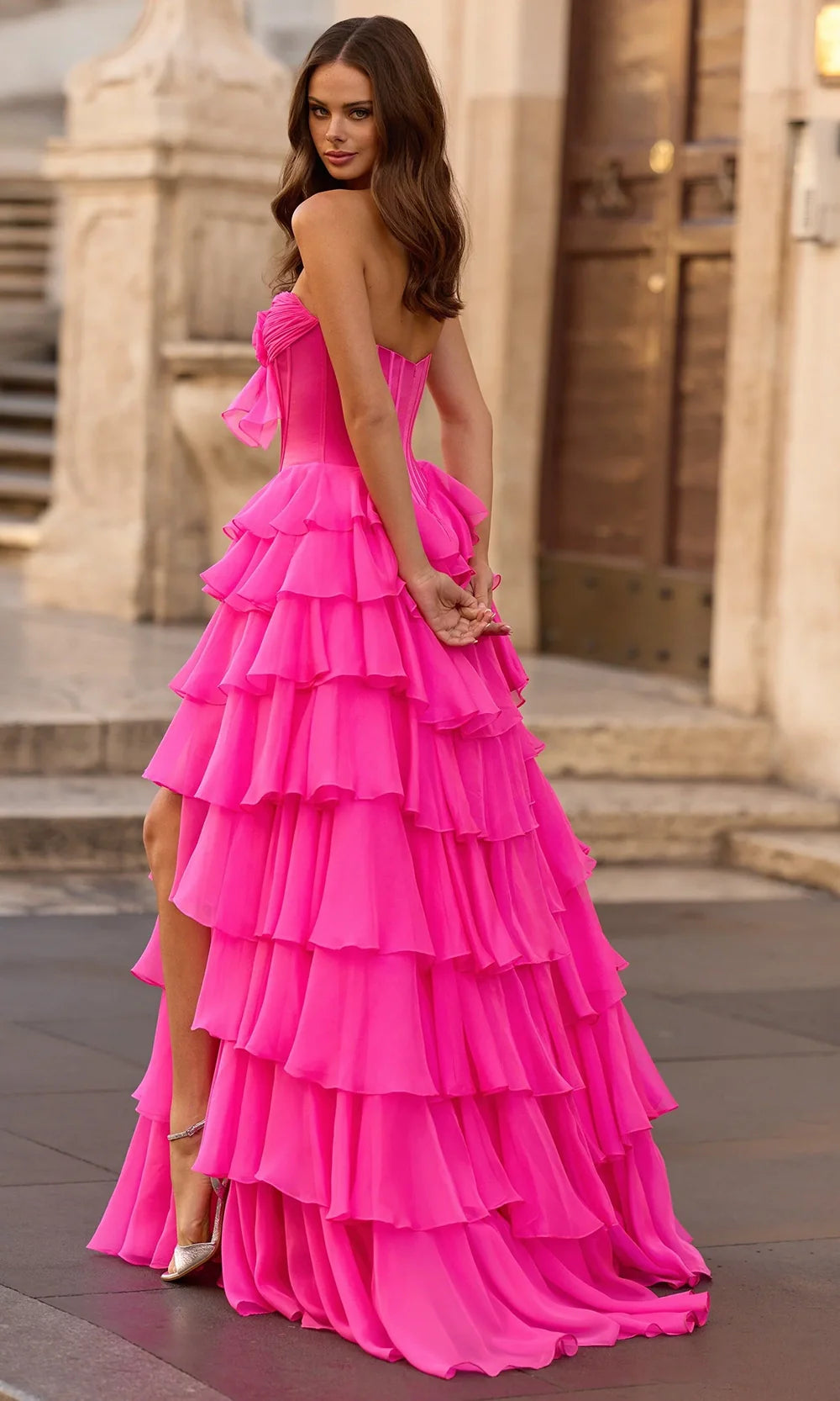 Sherri Hill 57923 - High Slit Ruffle Gown with Sweetheart Neckline Ball Gowns