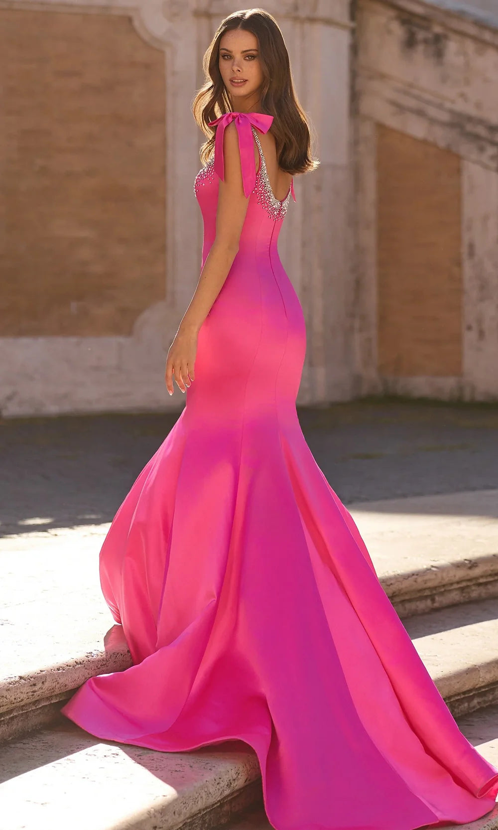 Sherri Hill 57772 - Beaded Accent Mermaid Satin Gown Prom Dresses