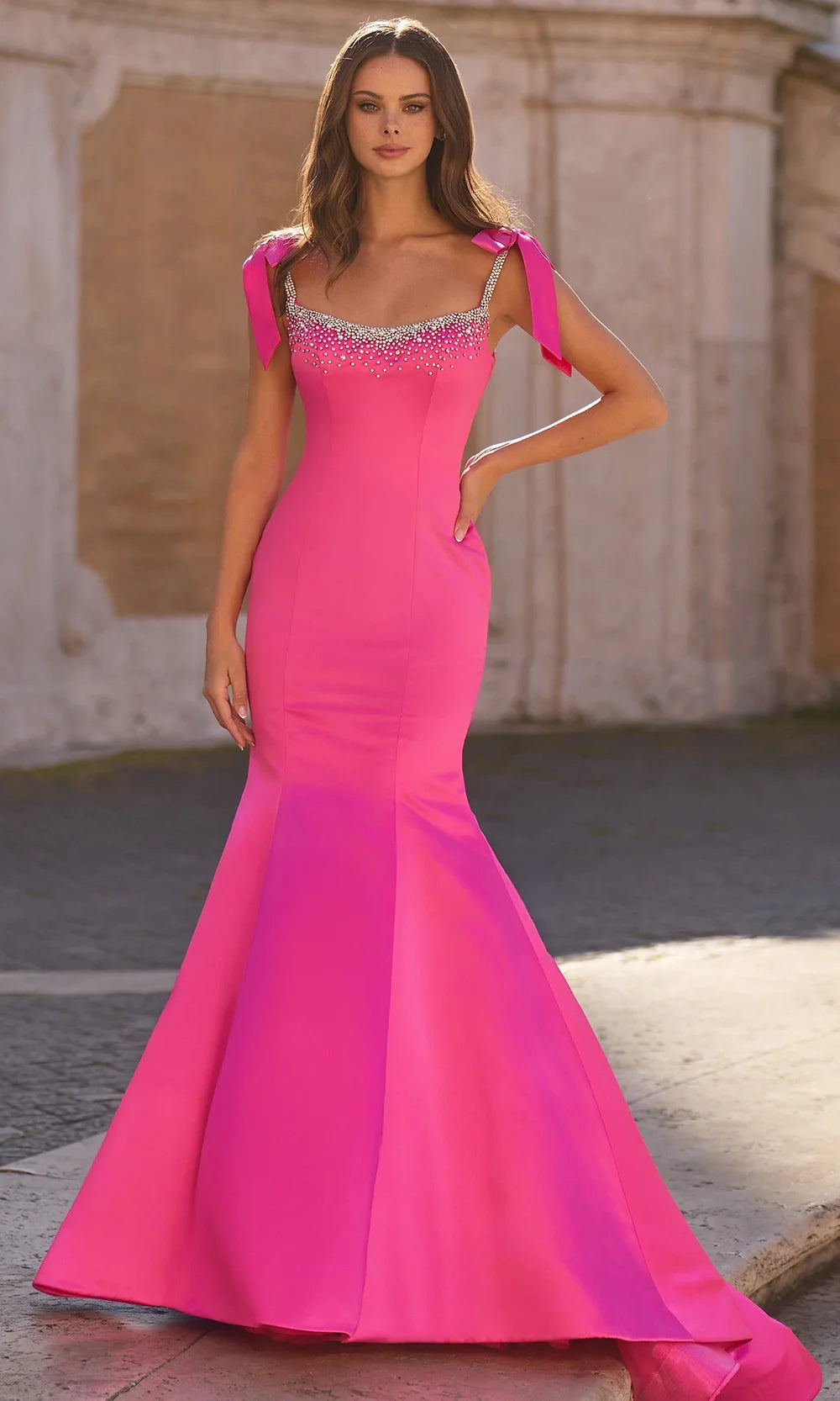Sherri Hill 57772 - Beaded Accent Mermaid Satin Gown Prom Dresses