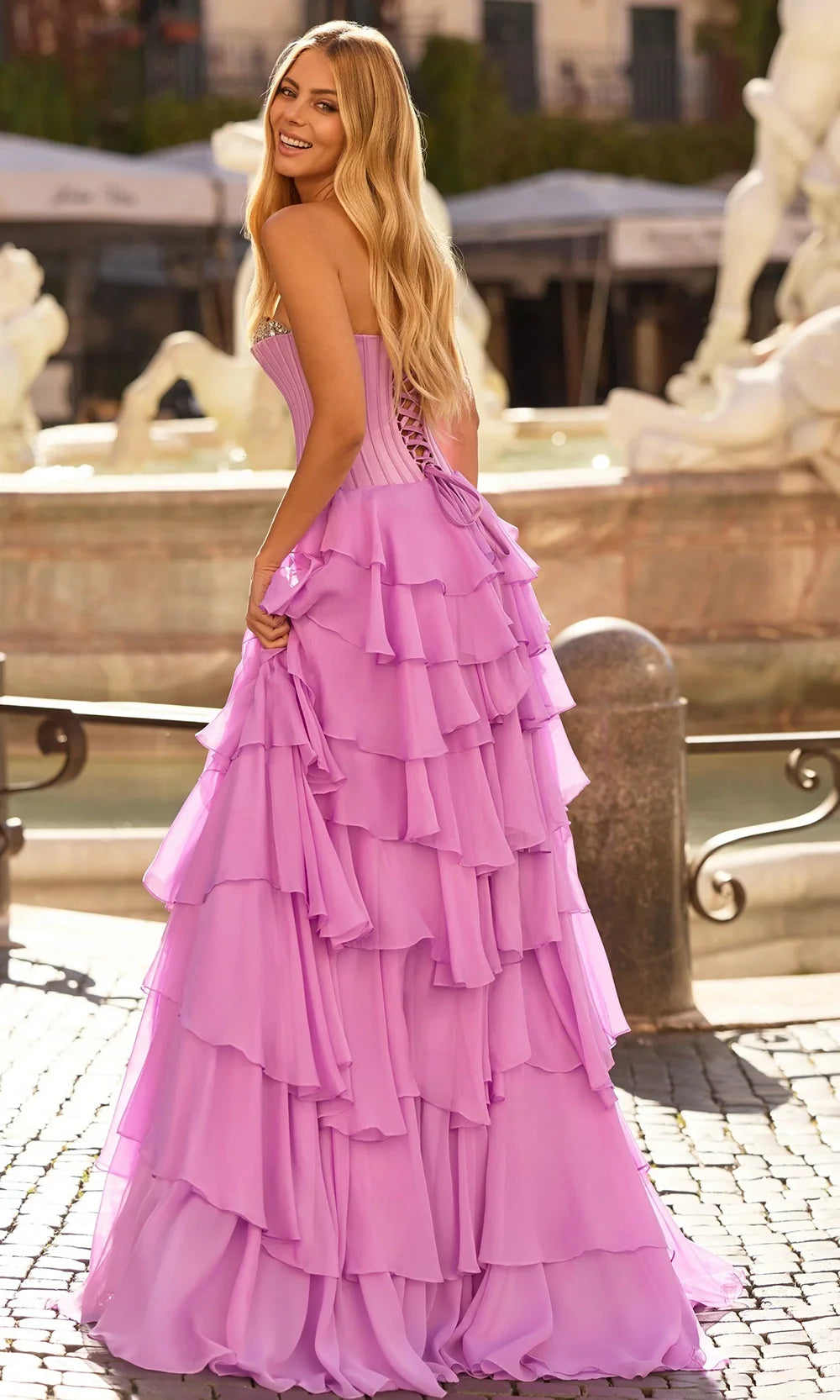 Sherri Hill 57917 - Embellished Neckline Ruffle A-Line Gown Prom Dresses