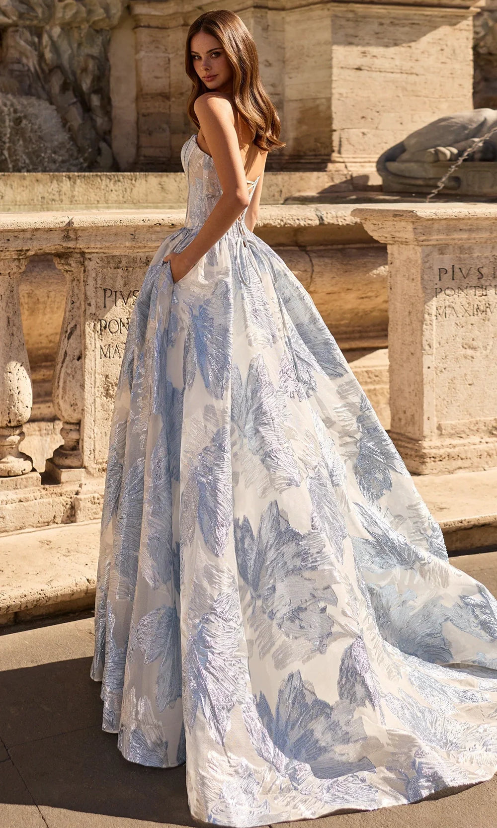 Sherri Hill 57968 - Lace-Up Back Strapless Textured Ballgown Ball Gowns
