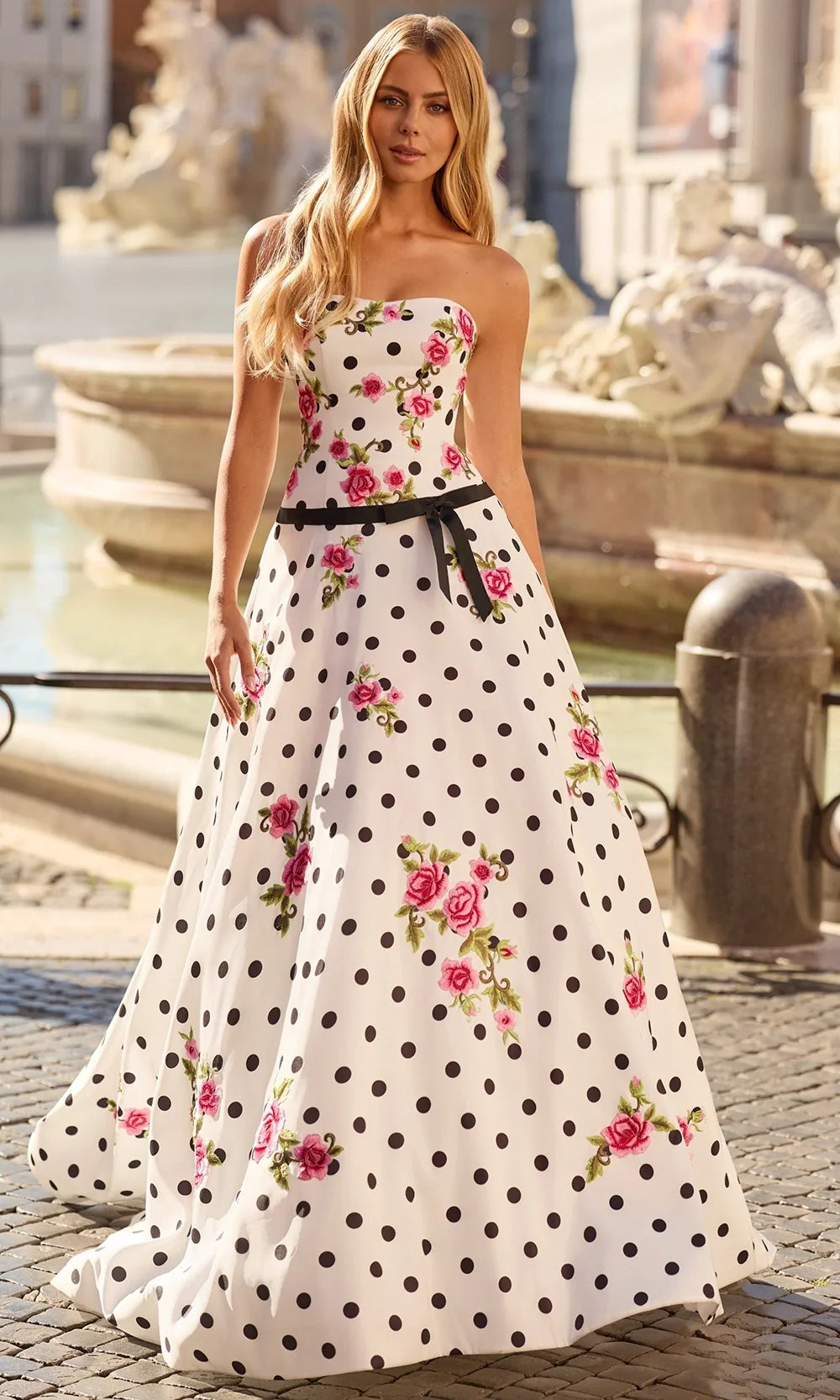 Sherri Hill 57980 - Printed Semi-Sweetheart Ribbon Waist Ballgown Ball Gowns