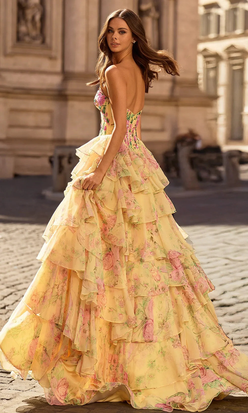 Sherri Hill 58000 - Sweetheart Beaded Corset Ruffle Gown Prom Dresses