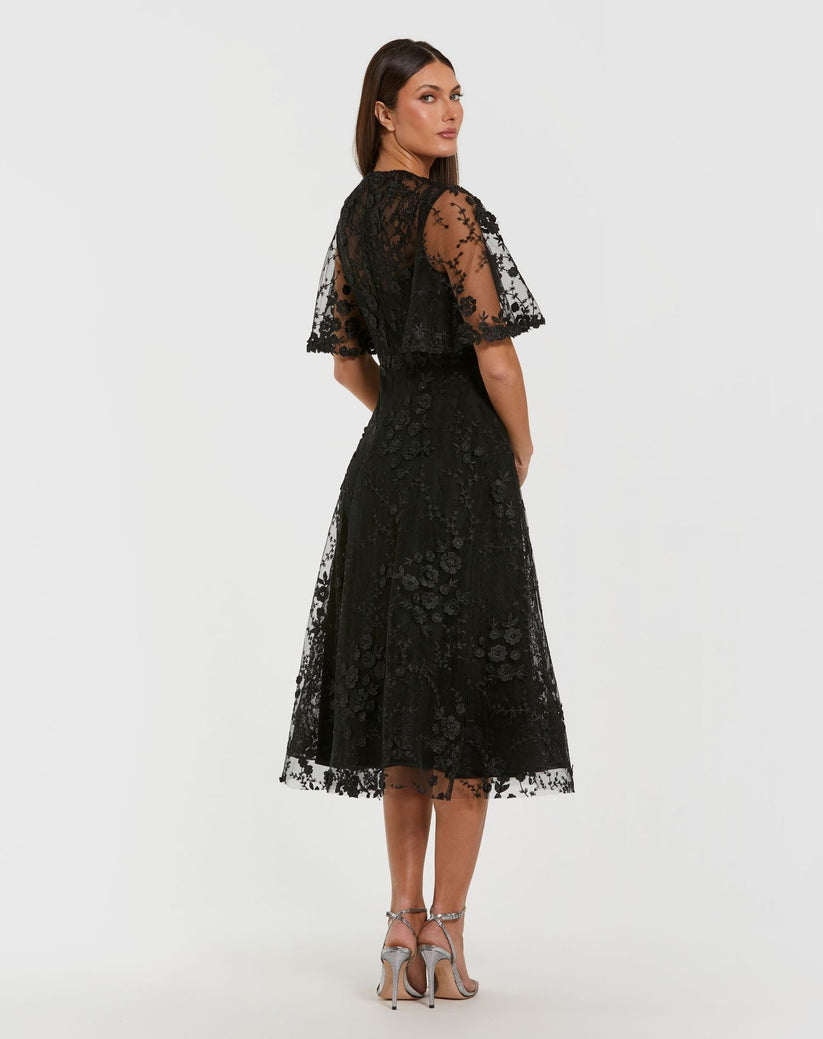 Mac Duggal 69036 - Jewel Neck Embroidered A-Line Dress Cocktail Dresses in Black