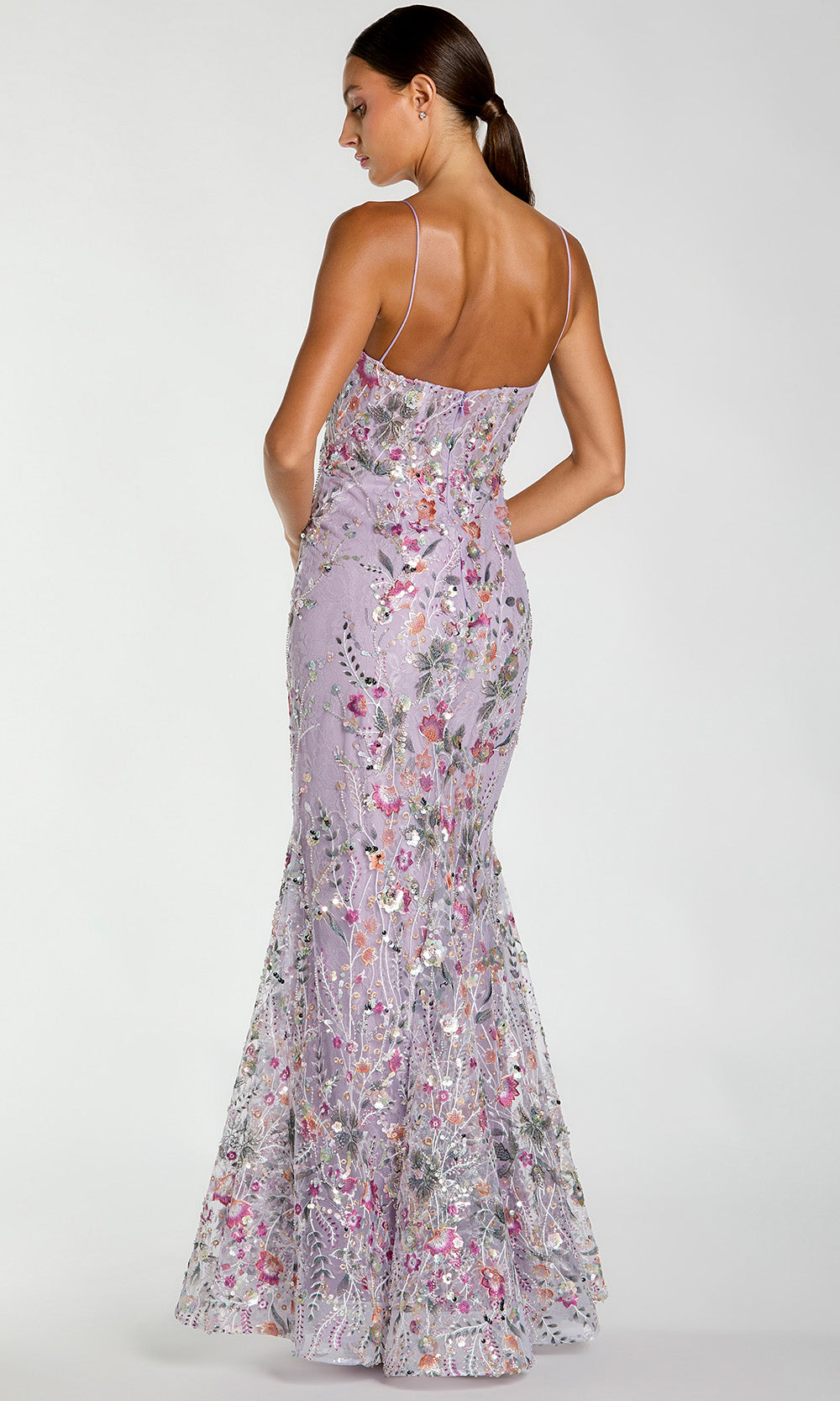 Mac Duggal 69049 - Sweetheart Corset Embroidered Long Gown Prom Dresses in Purple and Multi