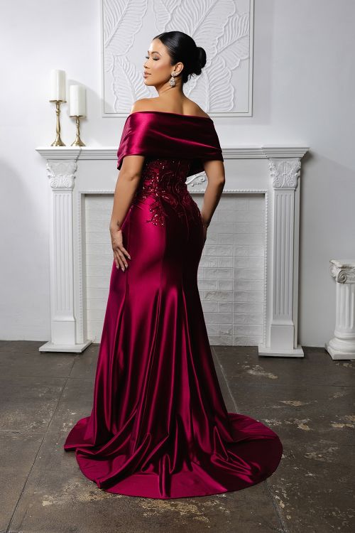May Queen MQ2174 - Draped Sleeve Sweetheart Formal Gown