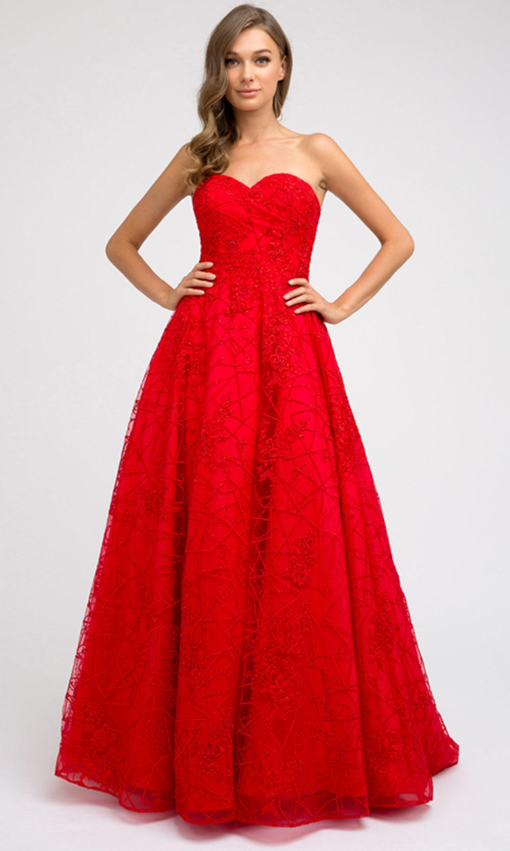 Juliet Dresses 692 - Sweetheart Embellished Long Gown Ball Gowns