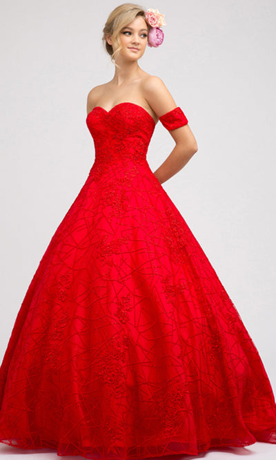 Juliet Dresses 692 - Sweetheart Embellished Long Gown Ball Gowns