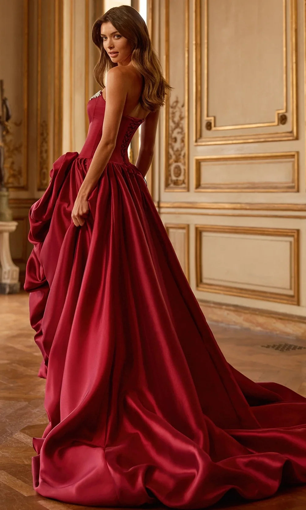 Sherri Hill 58250 - Beaded Neckline Bubble Hem Ballgown In Red