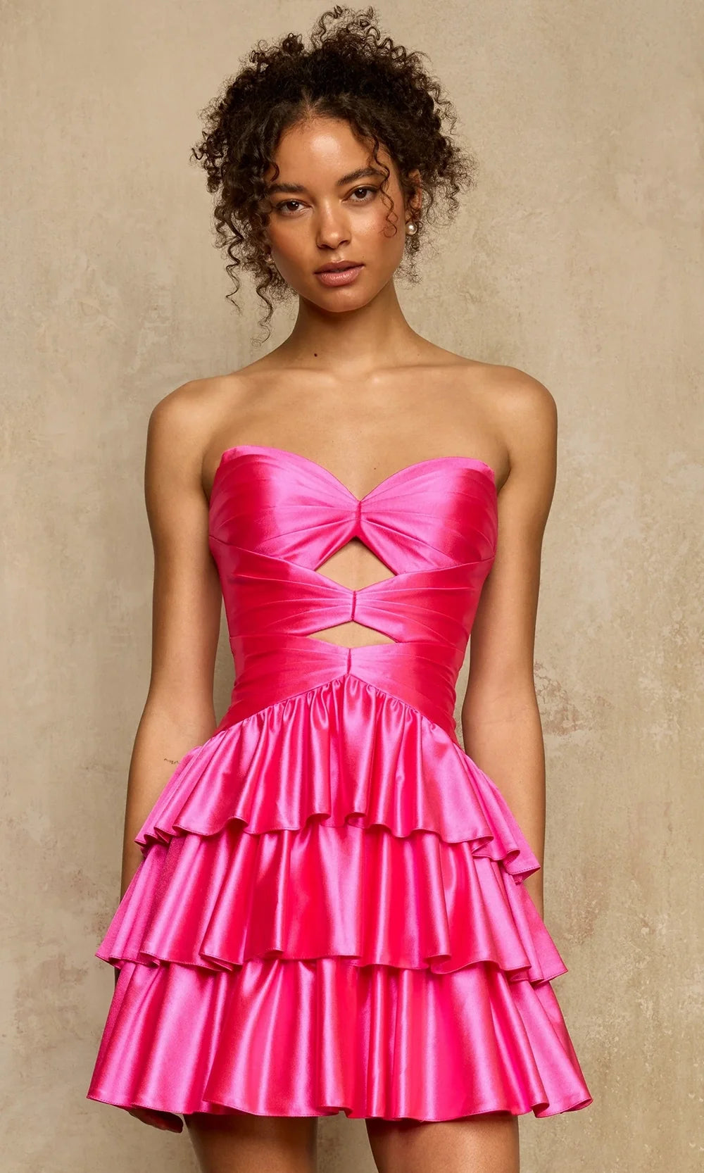 Sherri Hill 58127 - Sweetheart Ruffle Mini A-Line Dress In Pink