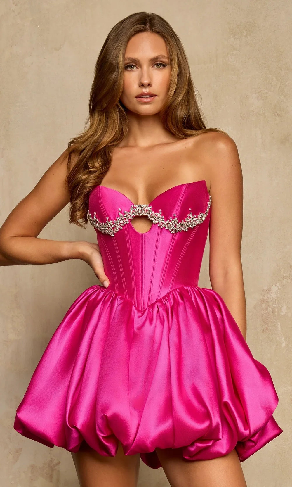 Sherri Hill 58403 - Strapless Front Keyhole A-Line Mini Dress