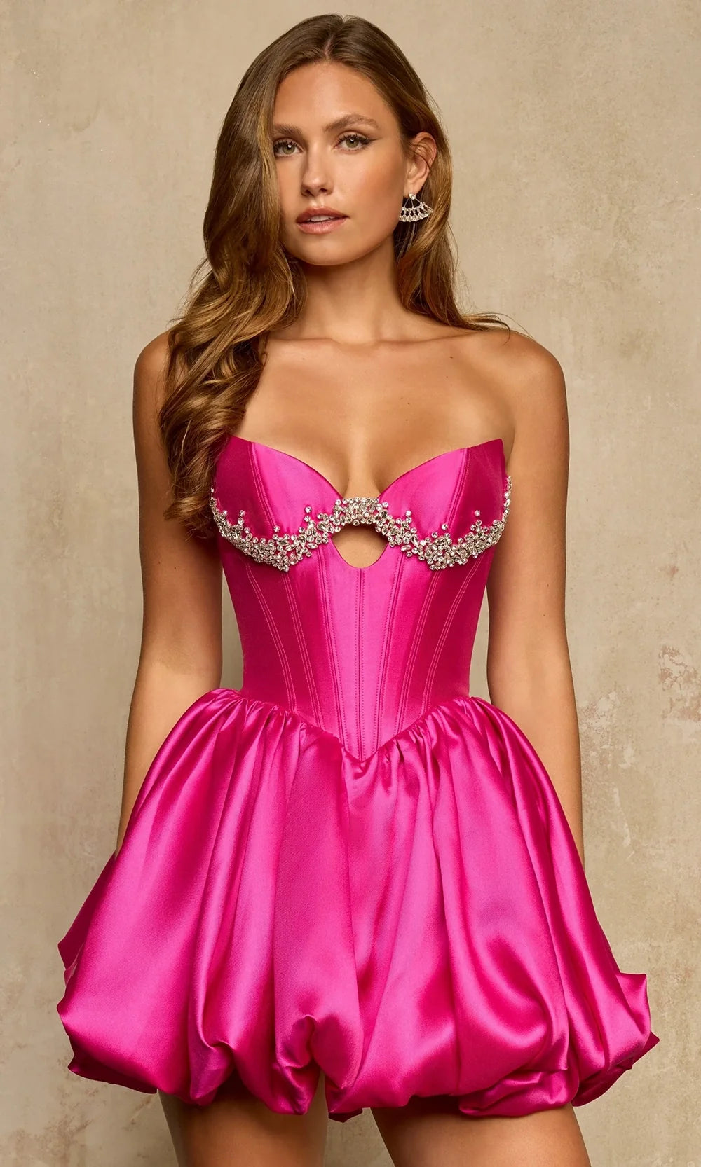 Sherri Hill 58403 - Stone Embellished Sweetheart Bubble Dress In Pink