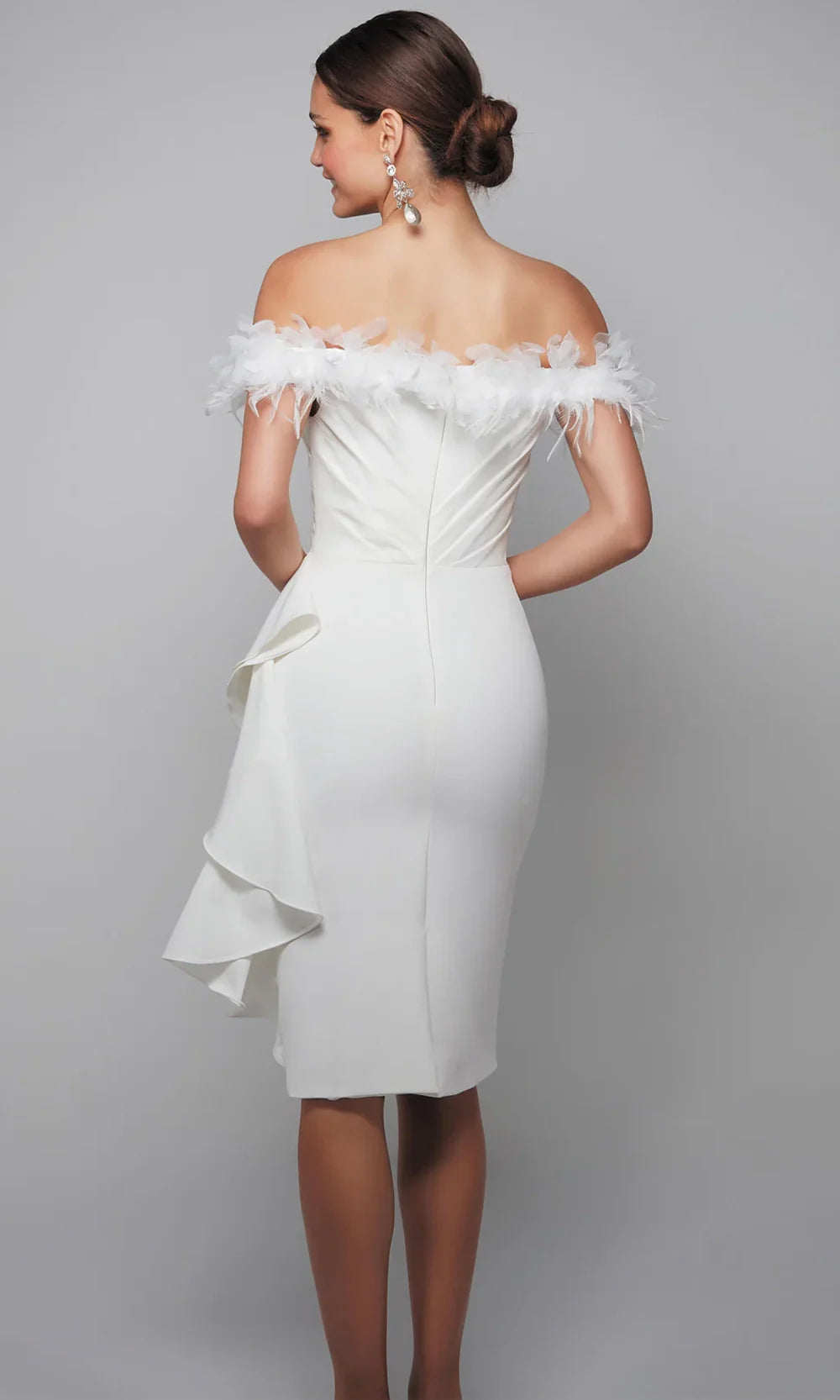 Alyce Paris 70000 - Elegant Ruched Ruffle Midi Dress Cocktail Dresses