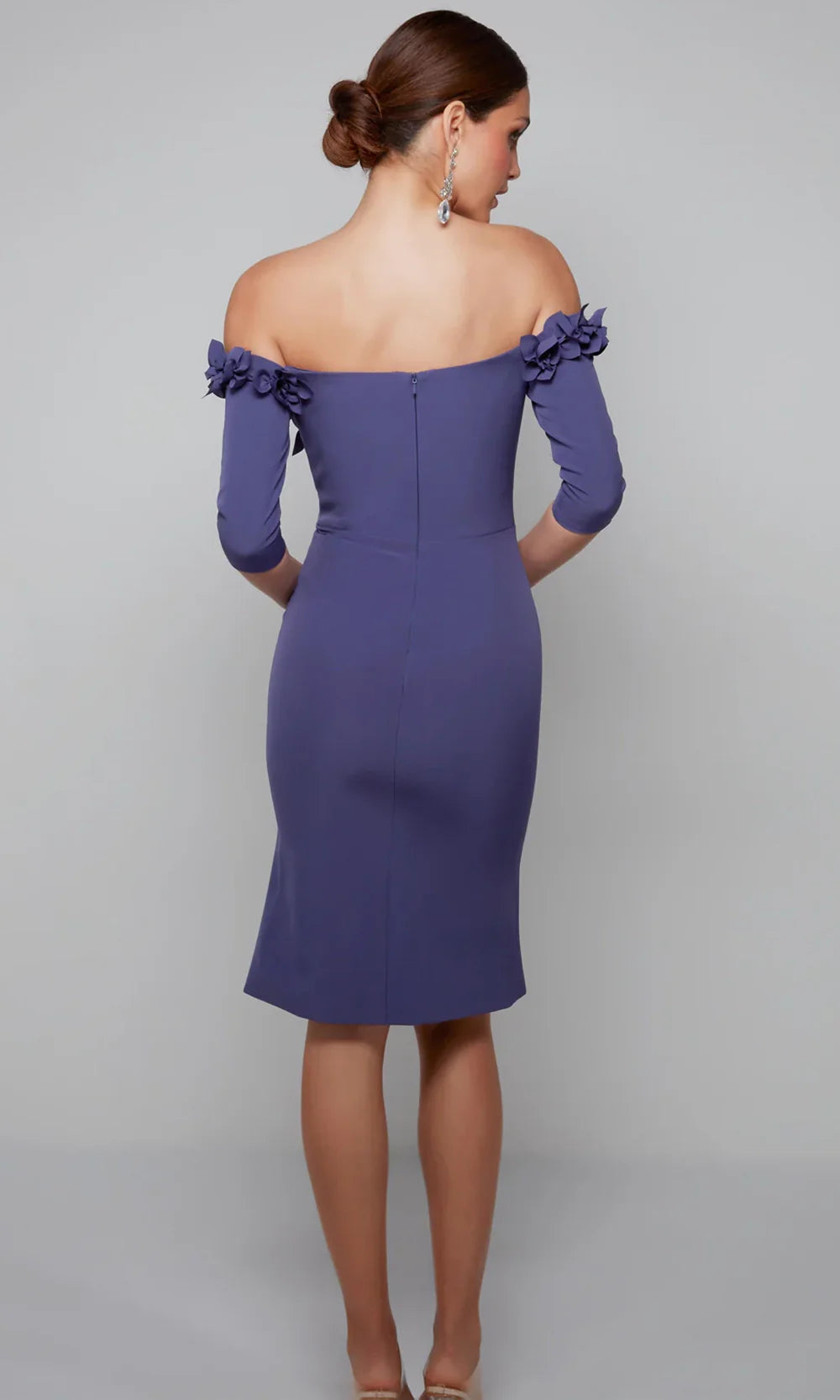 Alyce Paris 70003 - Floral Appliqued Knee-Length Formal Dress Cocktail Dresses