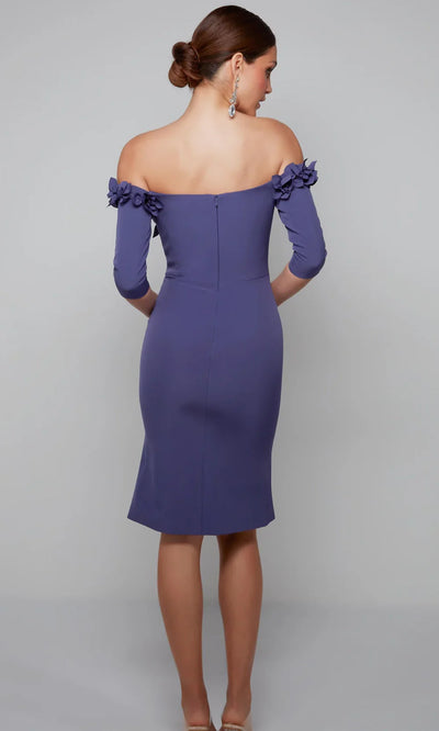 Alyce Paris 70003 - Floral Appliqued Knee-Length Formal Dress Cocktail Dresses