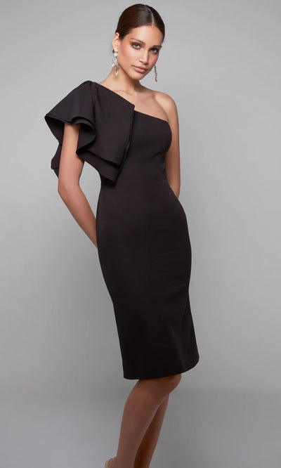 Alyce Paris 70005 - Ruffle Sleeve Sheath Cocktail Dress Wedding Guest